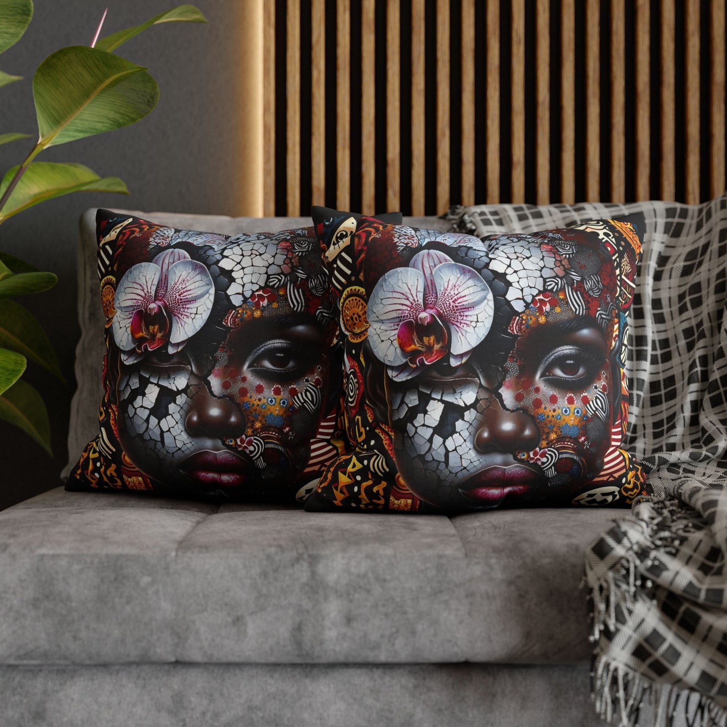 Cracked Beauty Spun Polyester Square Pillowcase #CB1