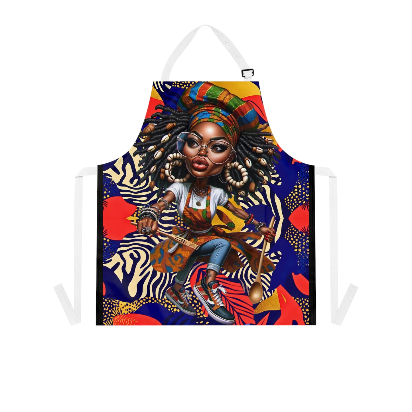 Afrocentric Apron - Bold Graphic Kitchen Cooking Wear, African Inspired Chef Apron, Ethnic Cooking Apron, Black History Month Gift, Cultural