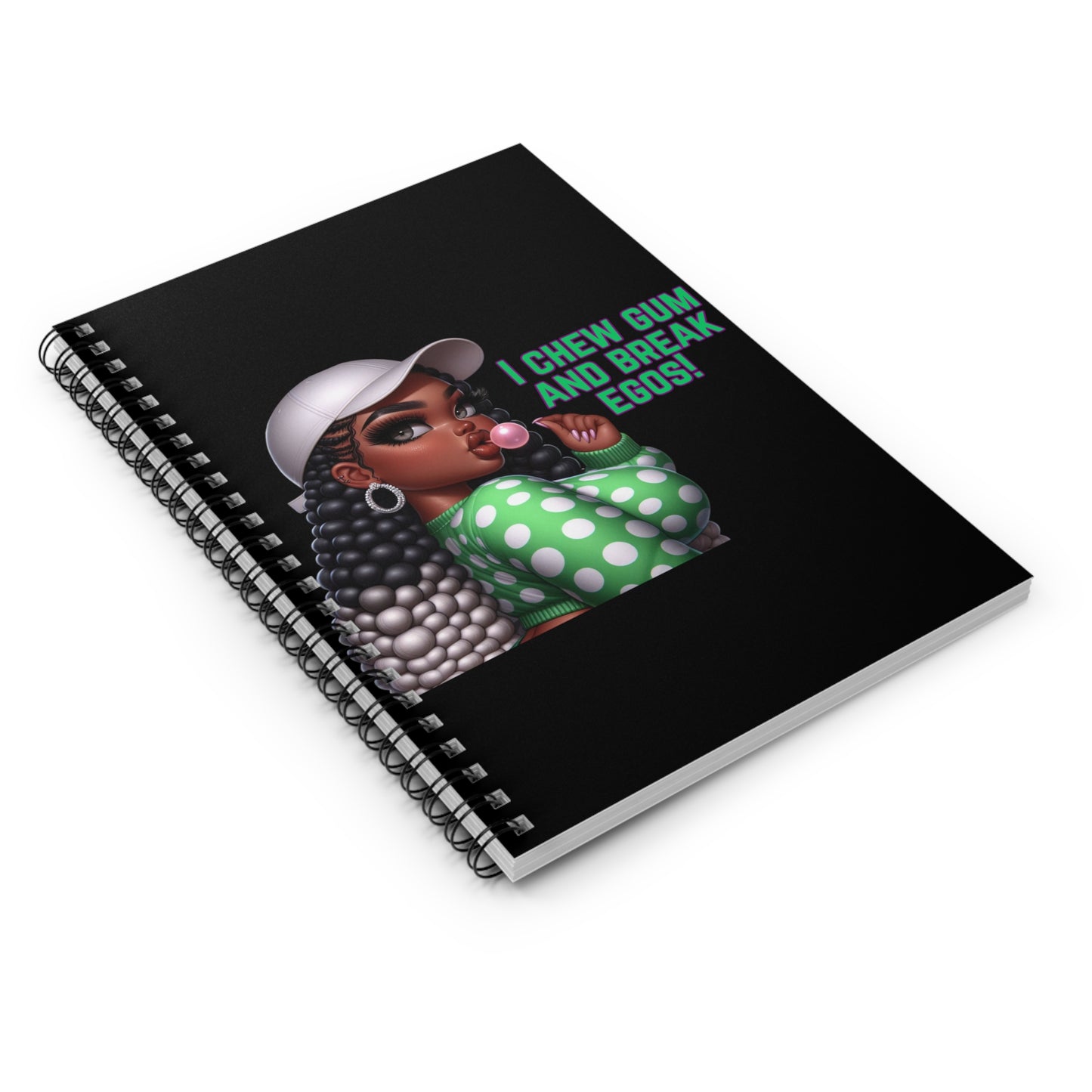 Funny Spiral Notebook - I Chew Gum and Break Egos, Sarcastic Journal, Humorous