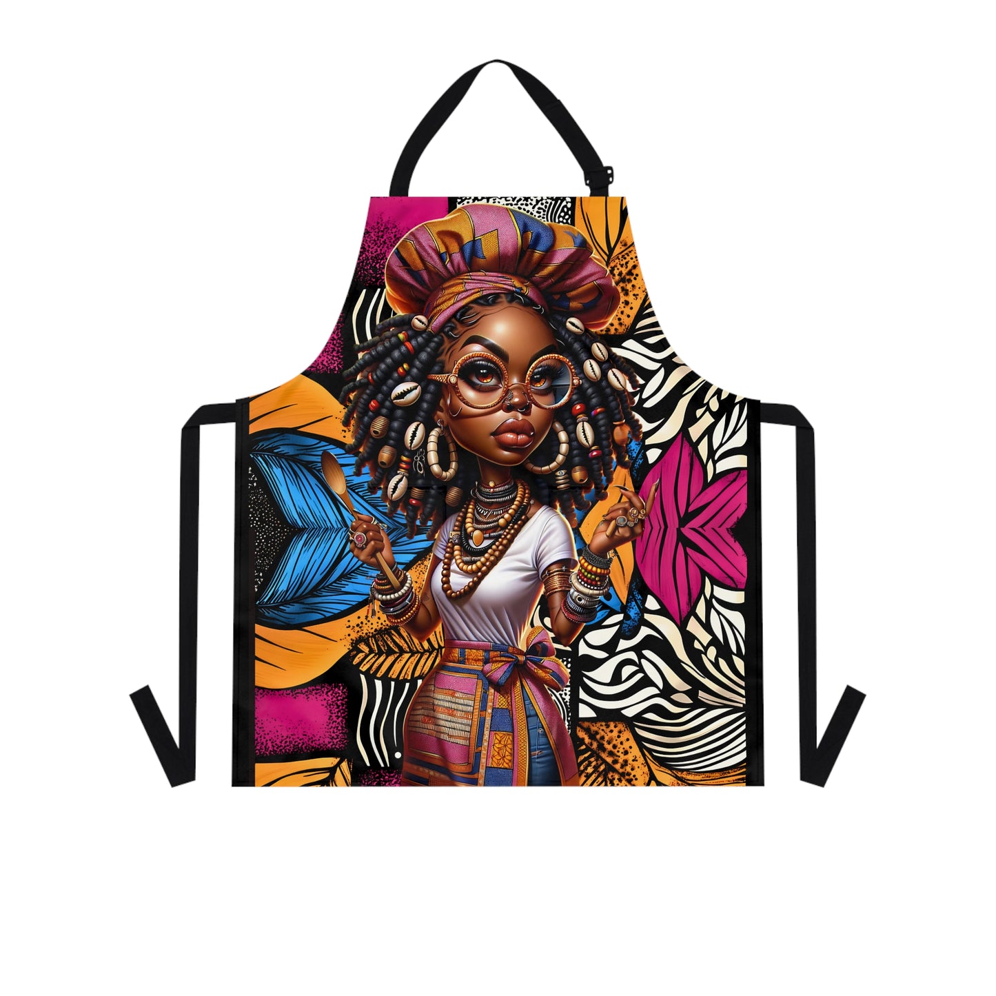 Afrocentric Apron - Bold Graphic Kitchen Cooking Wear, African Inspired Chef Apron