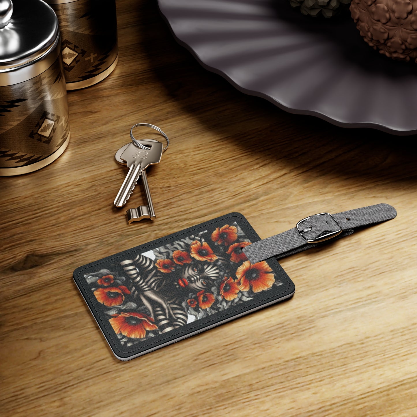 Zebra Fantasy Saffiano Polyester Luggage Tag, Rectangle #ZF8