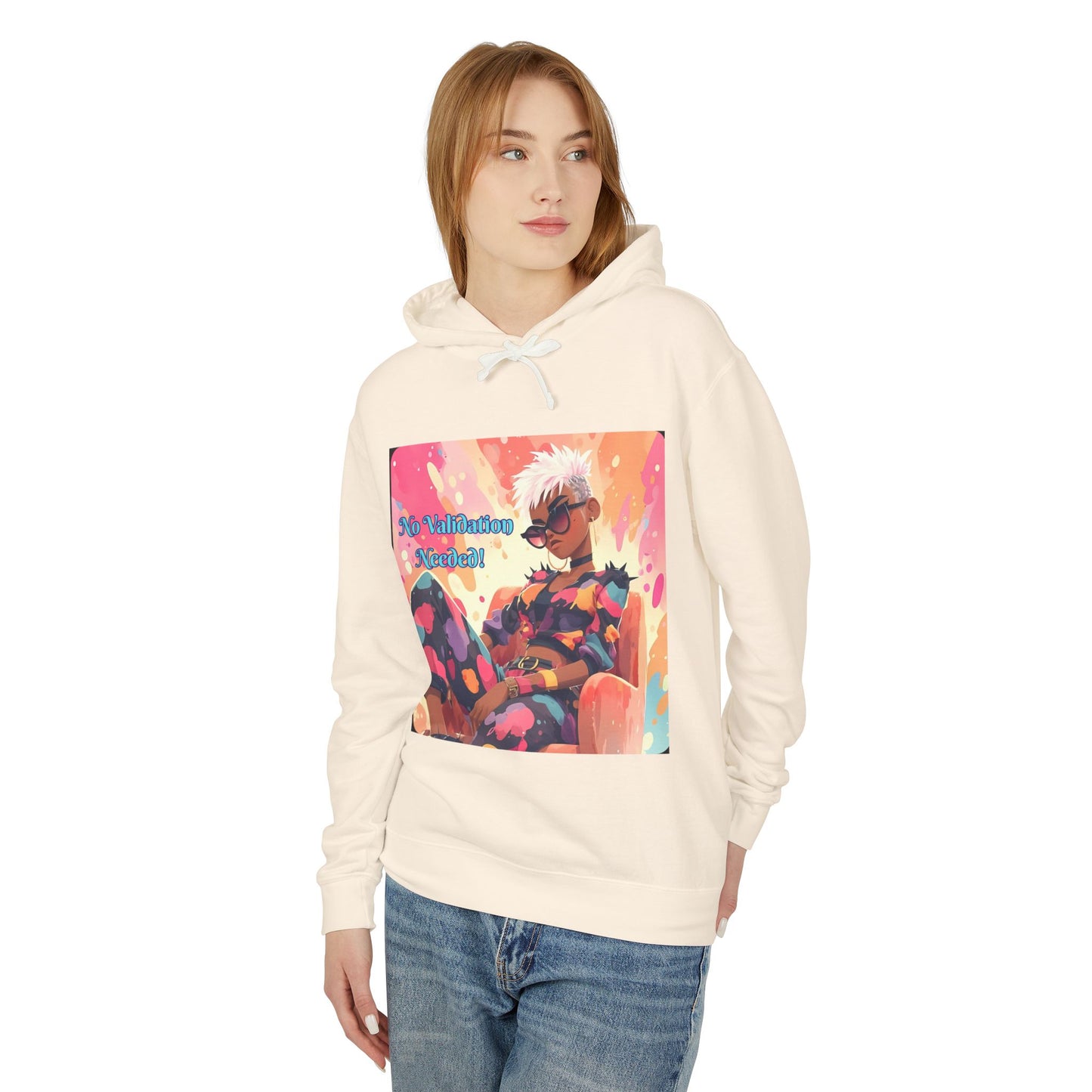 Empowering Affirmations Lightweight Hoodie, Inspirational Sweatshirt, Self Love