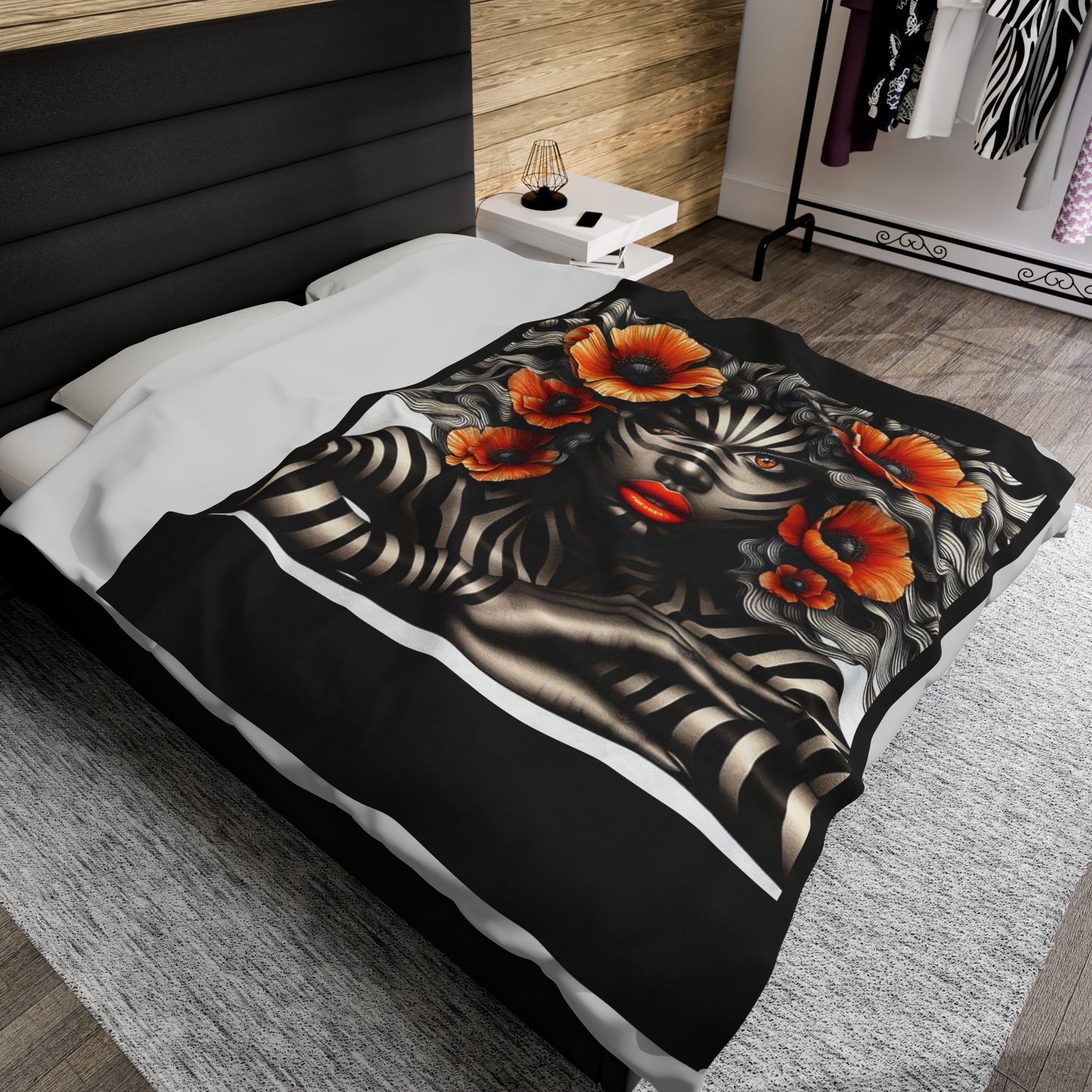 Zebra Fantasy Velveteen Plush Blanket #ZF25