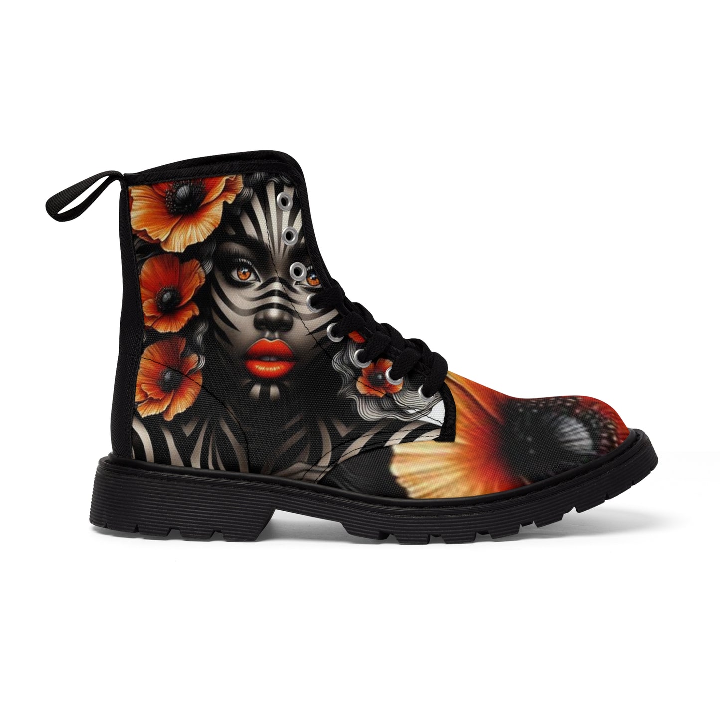 Zebra Fantasy Women's Canvas Boots #ZF16
