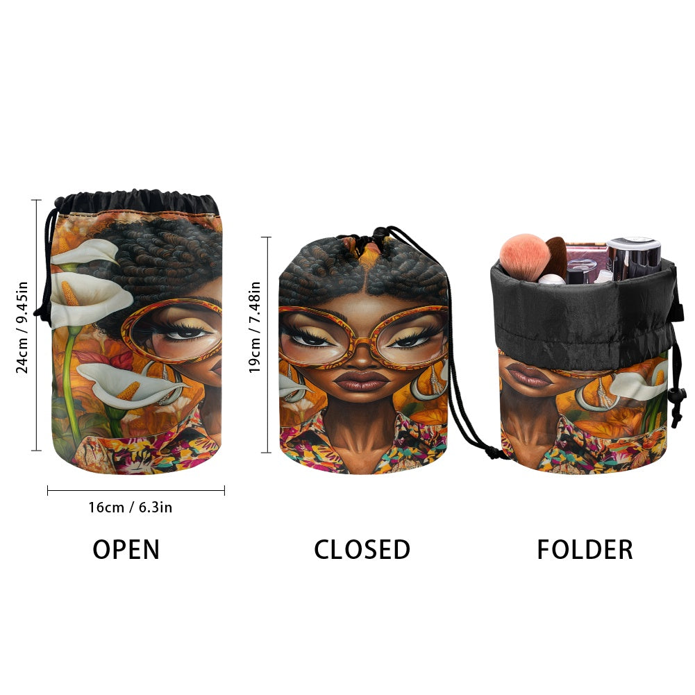 Drawstring makeup bag