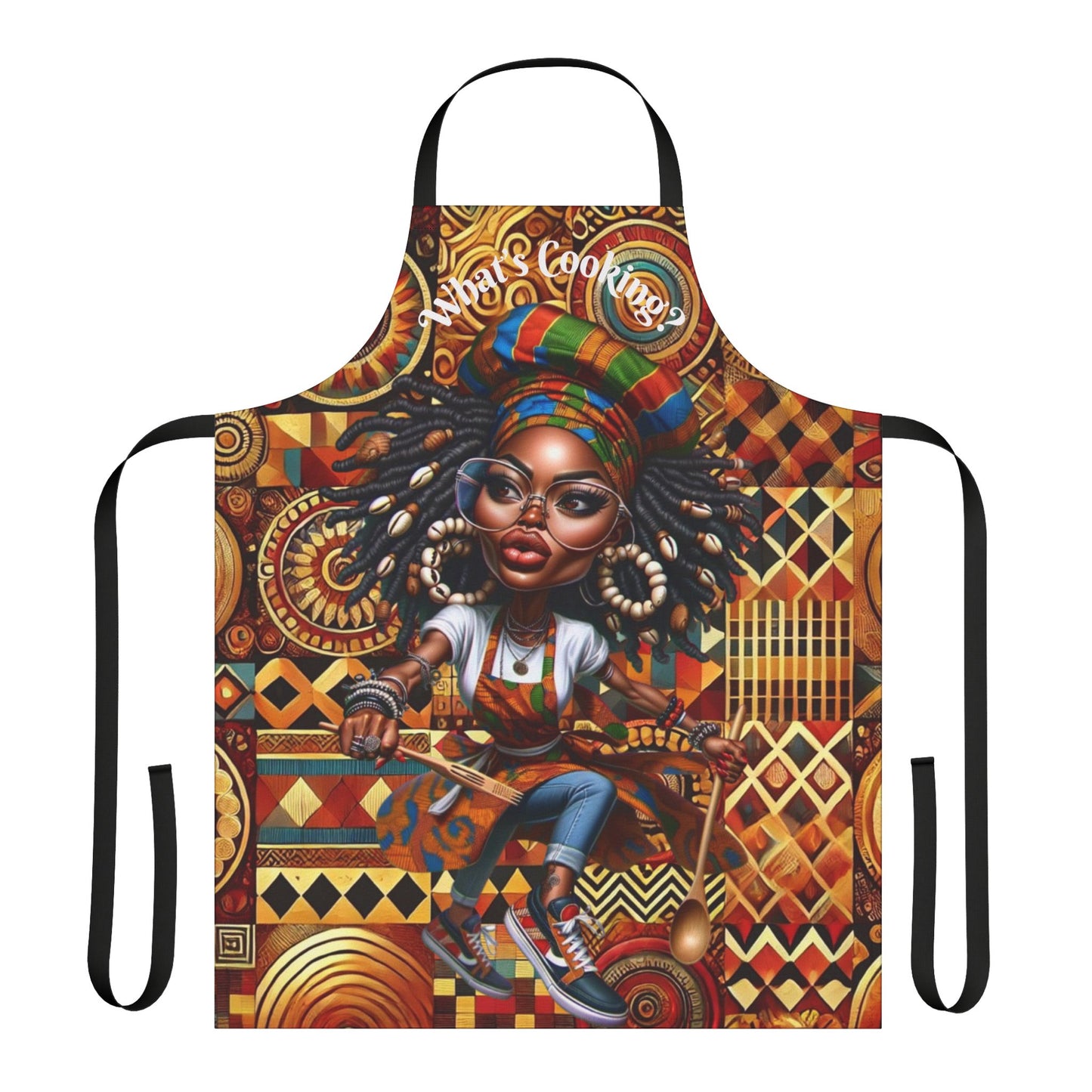 What's Cooking?Apron, 5-Color Straps (AOP) #WC3