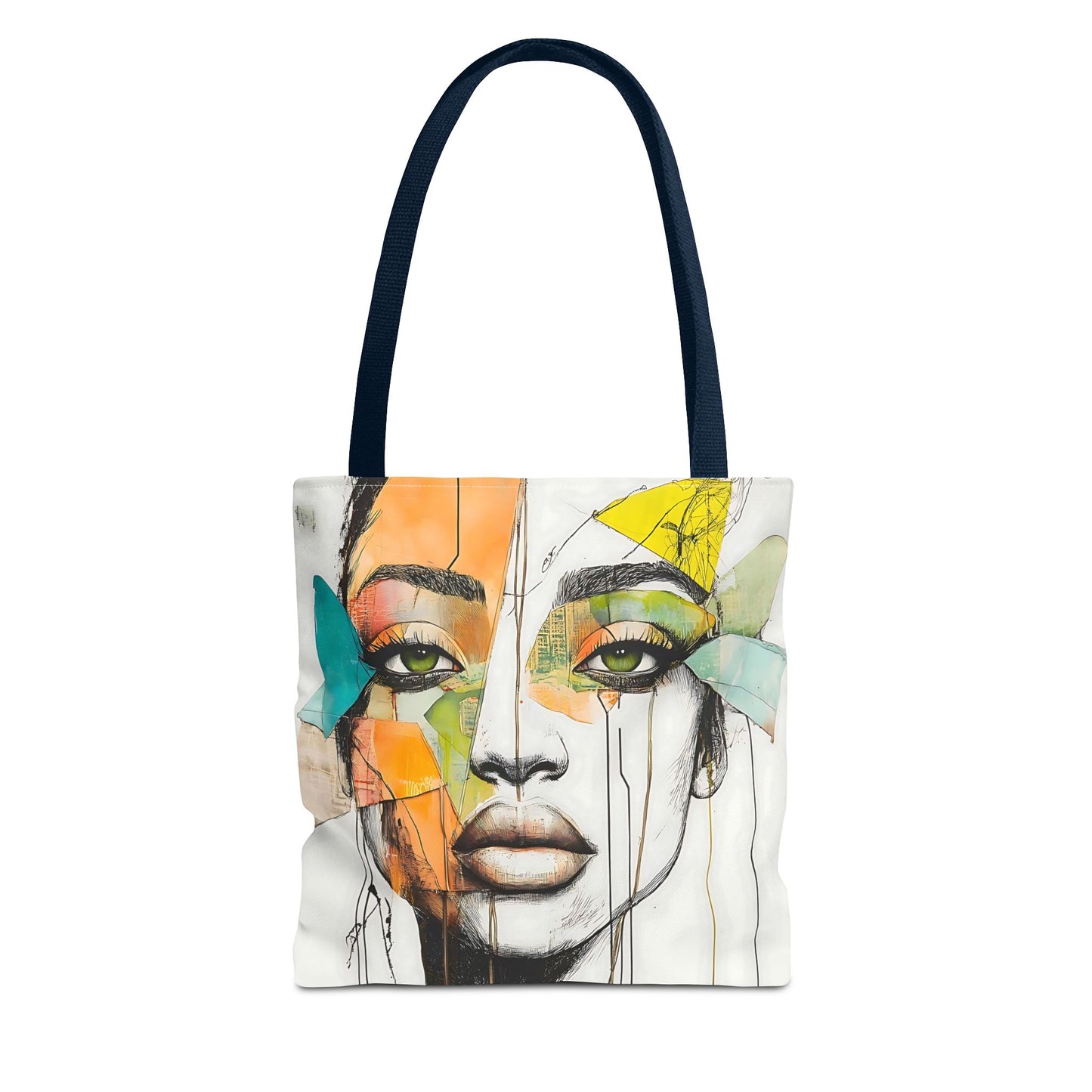 Artistic Abstract Face Tote Bag, Trendy Canvas Bag, Unique Gift for Art Lovers, Fashionable Beach Bag, Stylish Shopping Bag, Cool