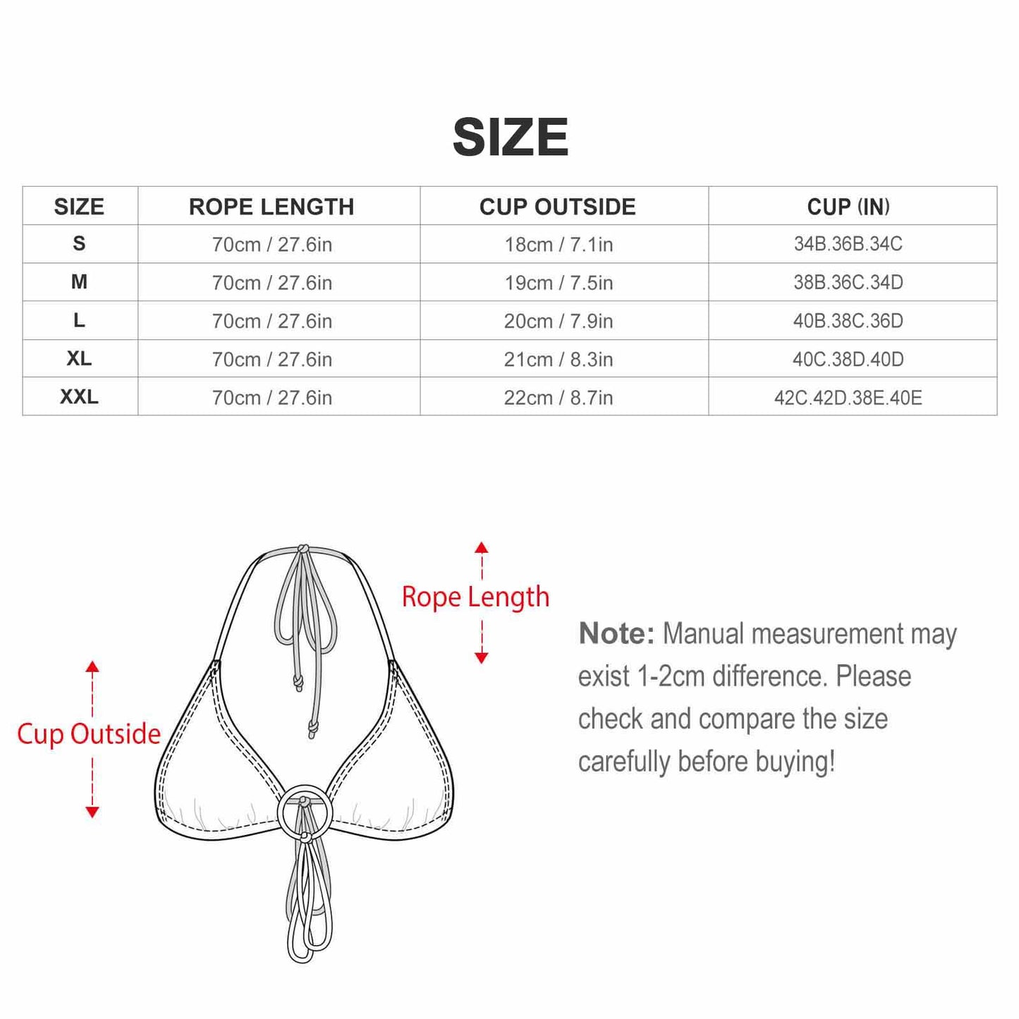 Halter Tie Front Bikini Top J18 (All-Over Printing)