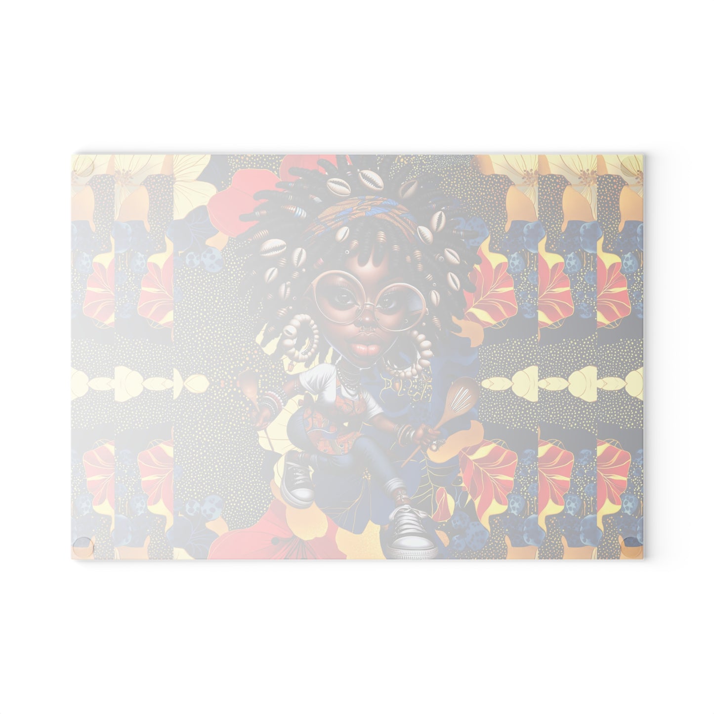 Glass Cutting Board, Afrocentric Kitchen Decor, Ankara Pattern Glass Board, Ethnic Design Cheese Board, Unique Housewarming Gift