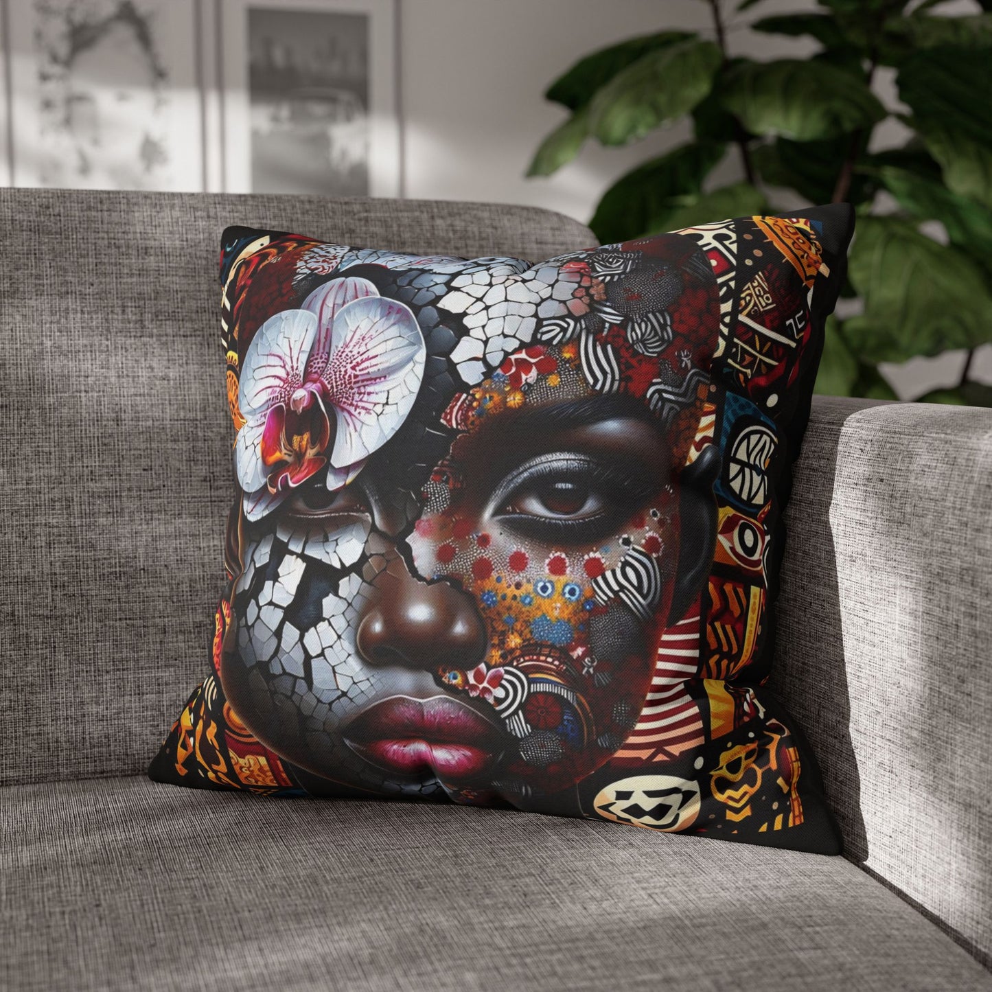 Cracked Beauty Spun Polyester Square Pillowcase #CB1