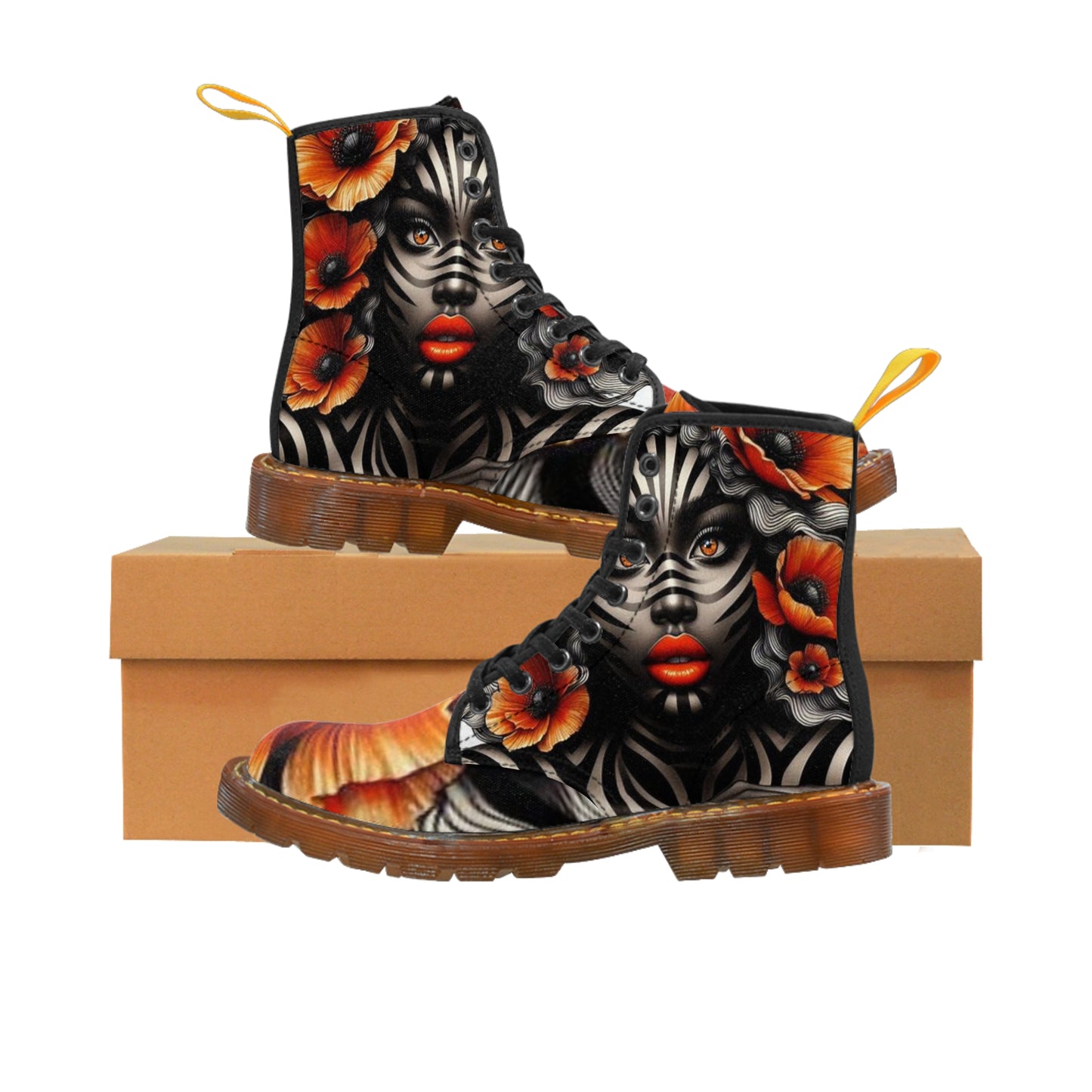 Zebra Fantasy Women's Canvas Boots #ZF16