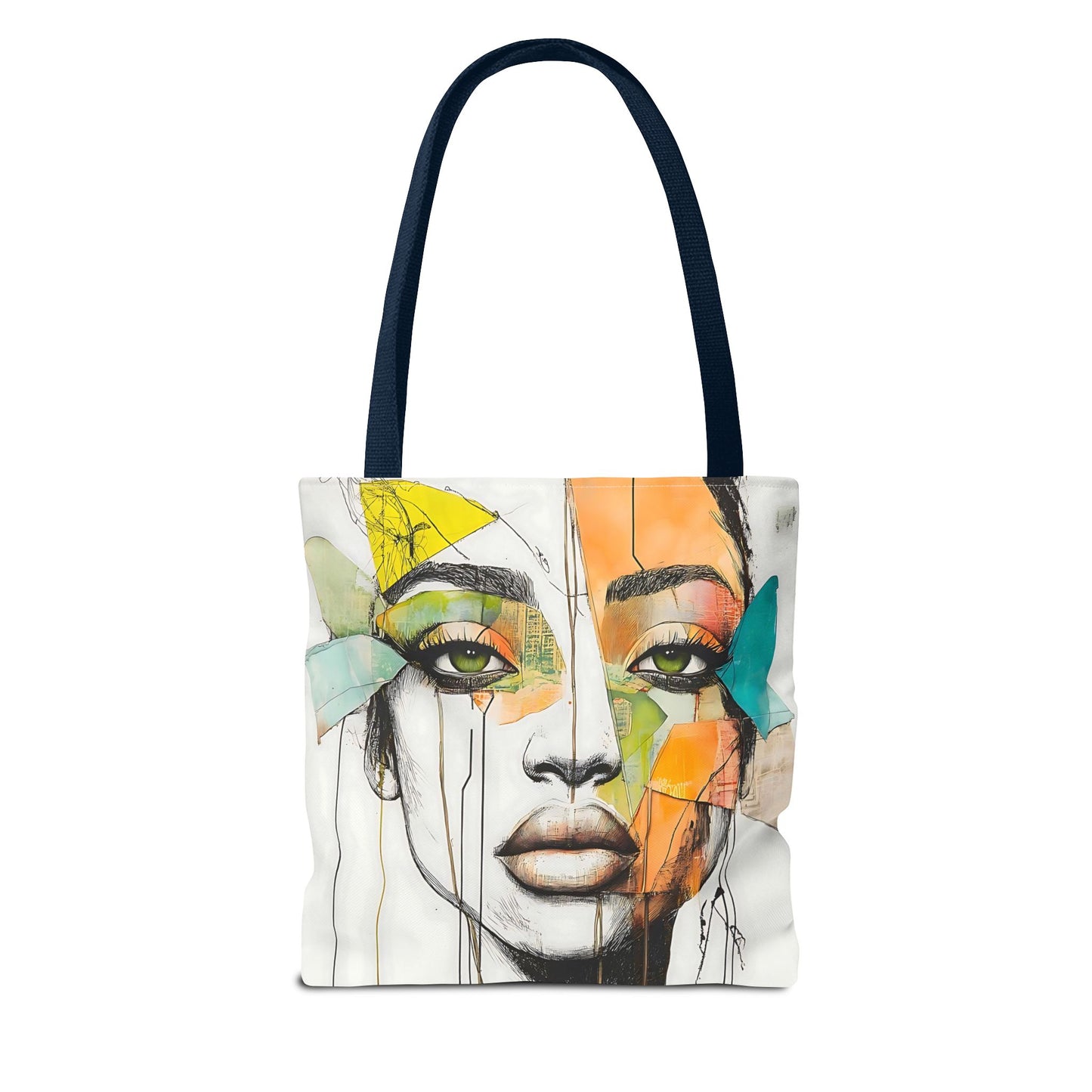 Artistic Abstract Face Tote Bag, Trendy Canvas Bag, Unique Gift for Art Lovers, Fashionable Beach Bag, Stylish Shopping Bag, Cool