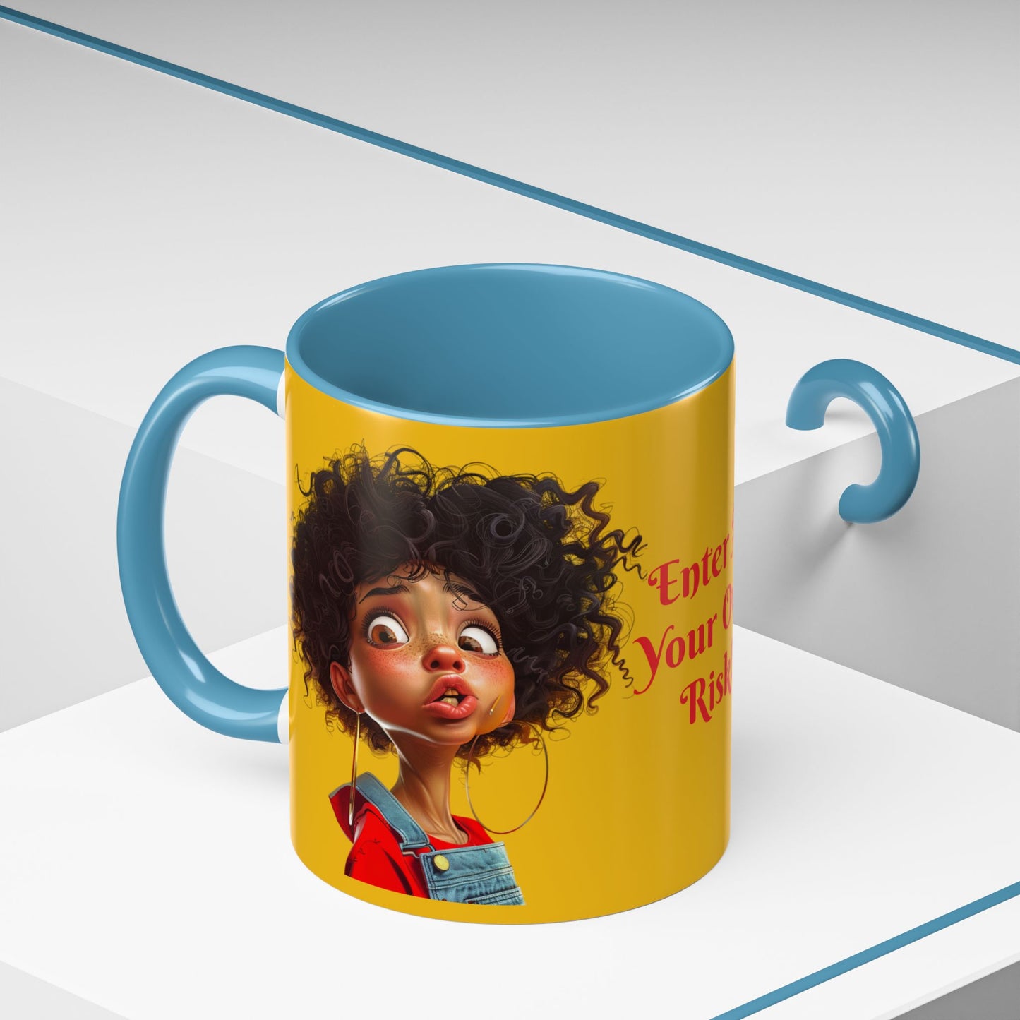 Enter At Your Own Risk Accent Coffee Mug (11, 15oz) #EYOR2