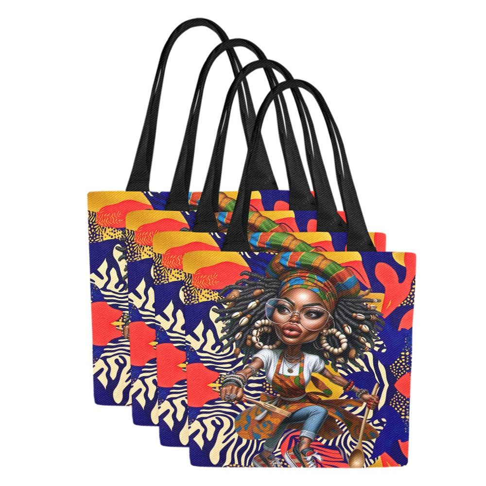 Canvas Tote Bag (Model1657) (Set of 4)