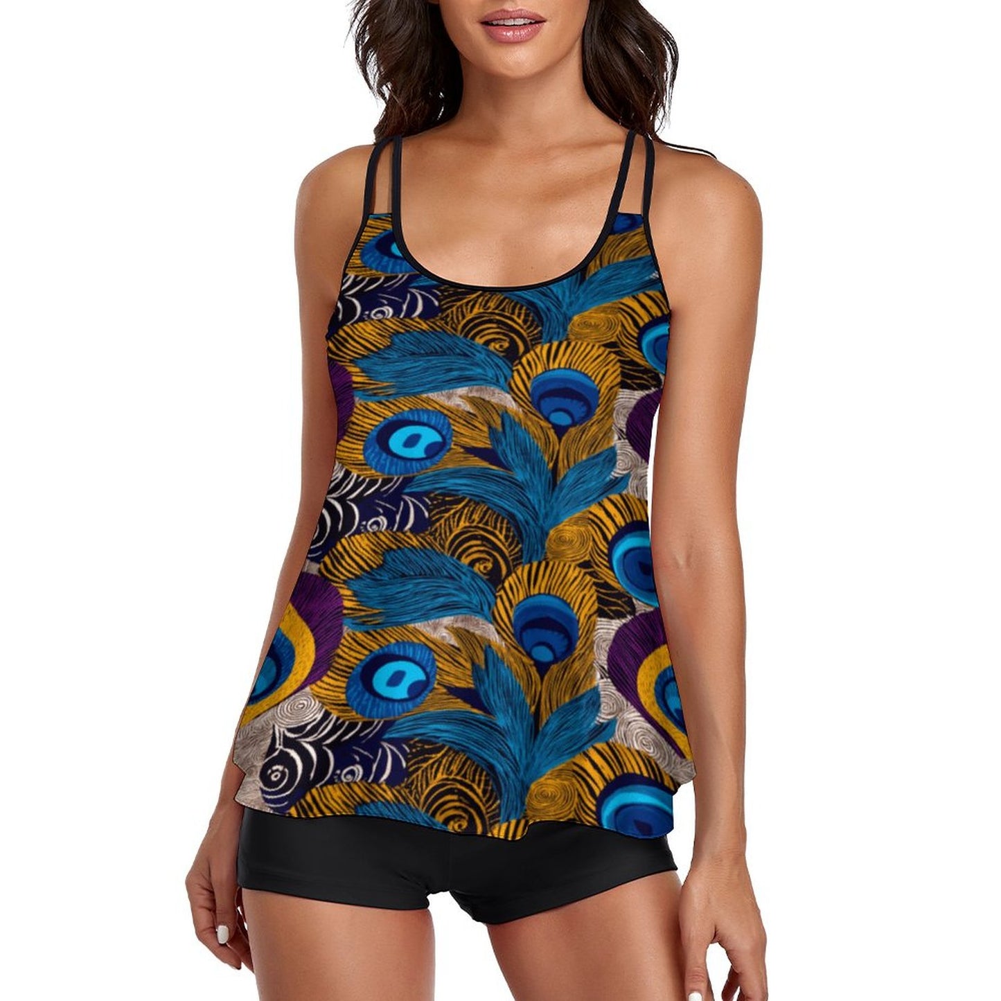 Tankini Two Piece Swimsuits QZ6072 (All-Over Printing on the Top)