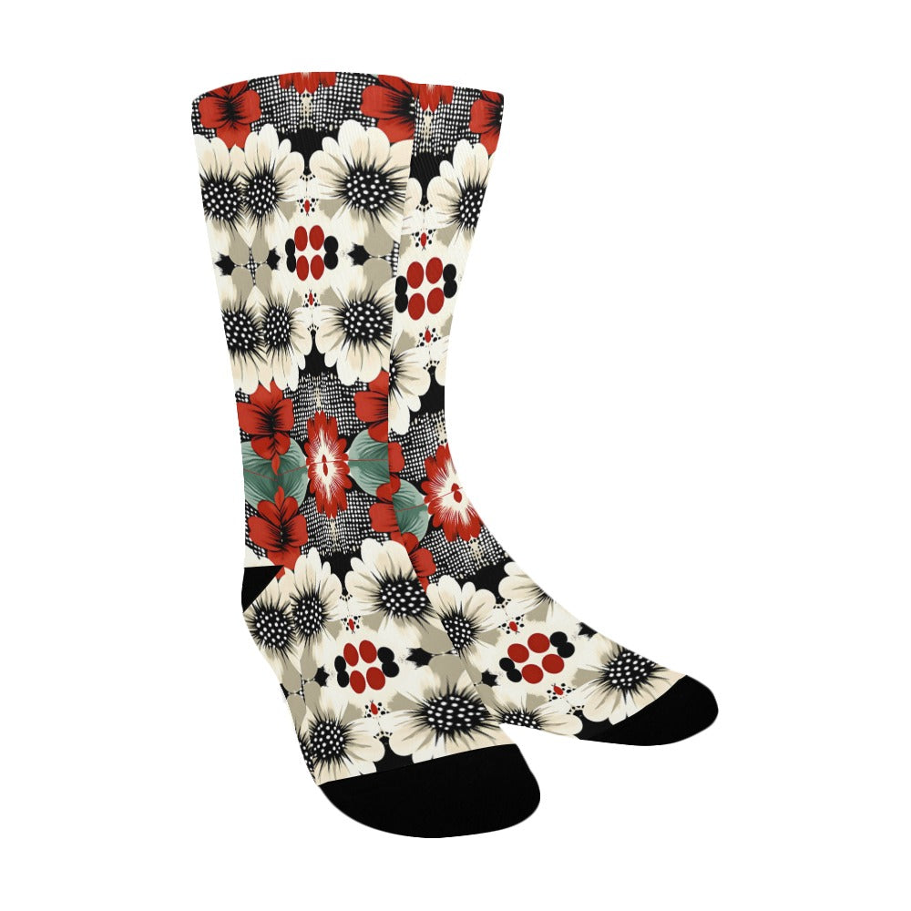 Geometric and Floral Pattern Men's Socks Women's Custom Socks