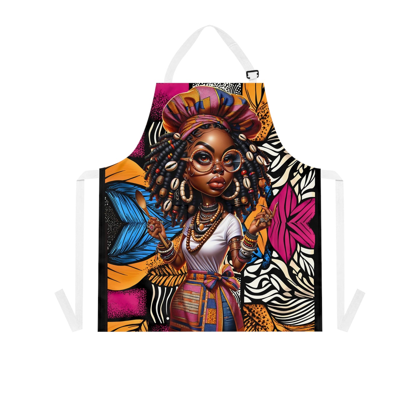 Afrocentric Apron - Bold Graphic Kitchen Cooking Wear, African Inspired Chef Apron