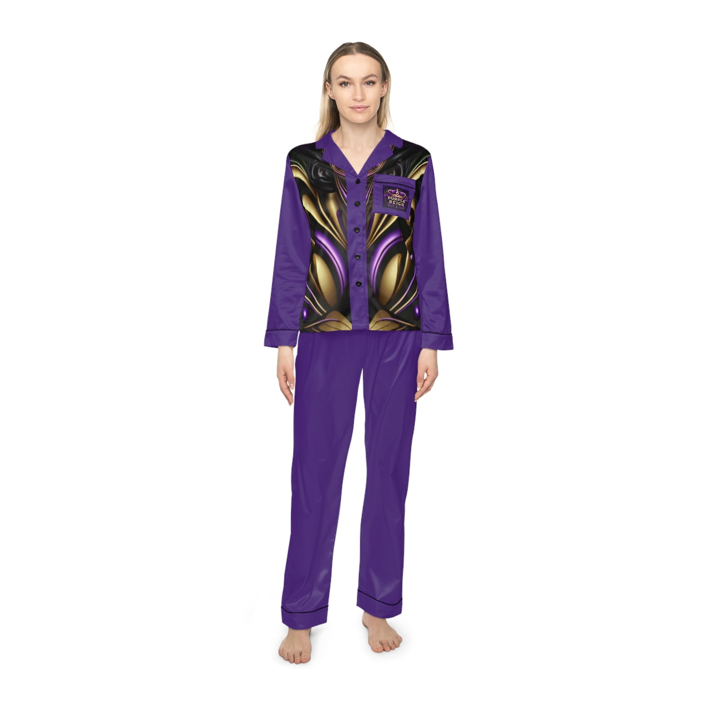 Purple Reign Women's Satin Pajamas (AOP) #PR5