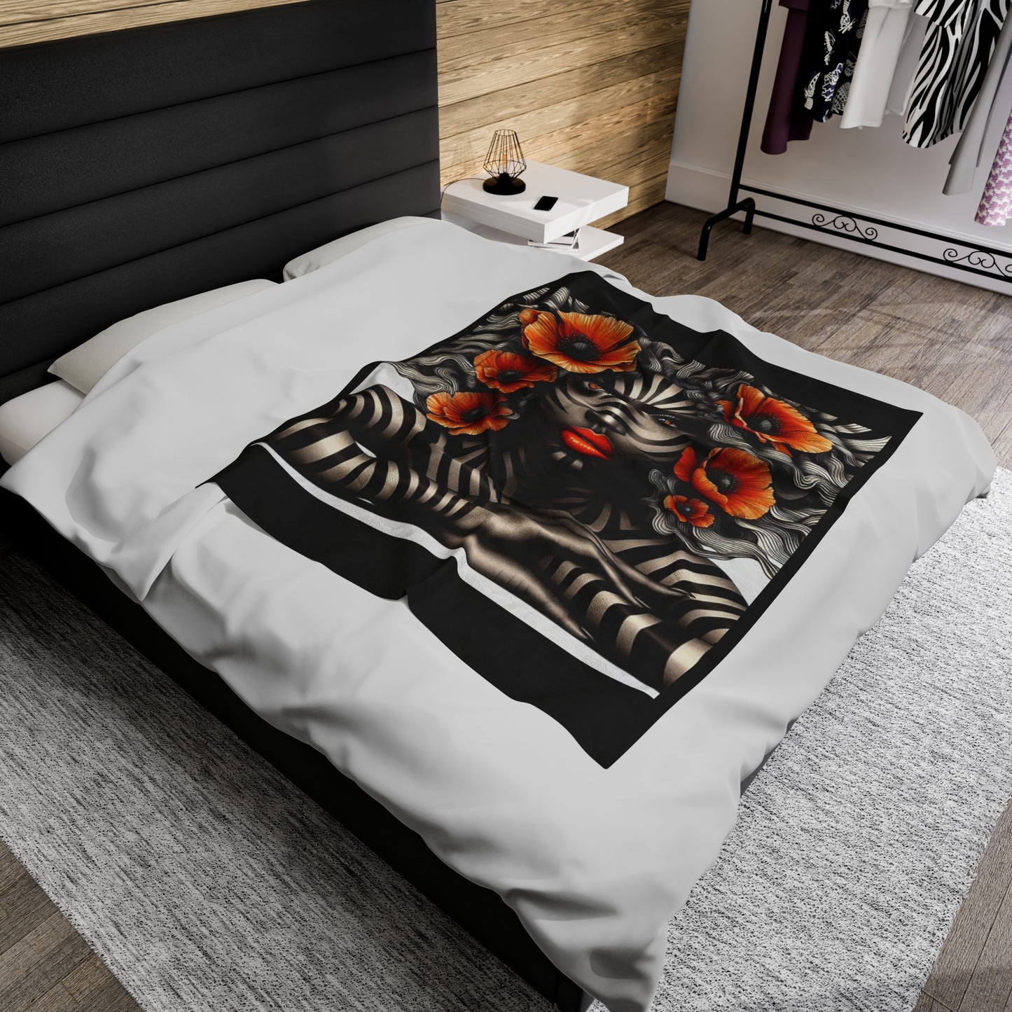 Zebra Fantasy Velveteen Plush Blanket #ZF25