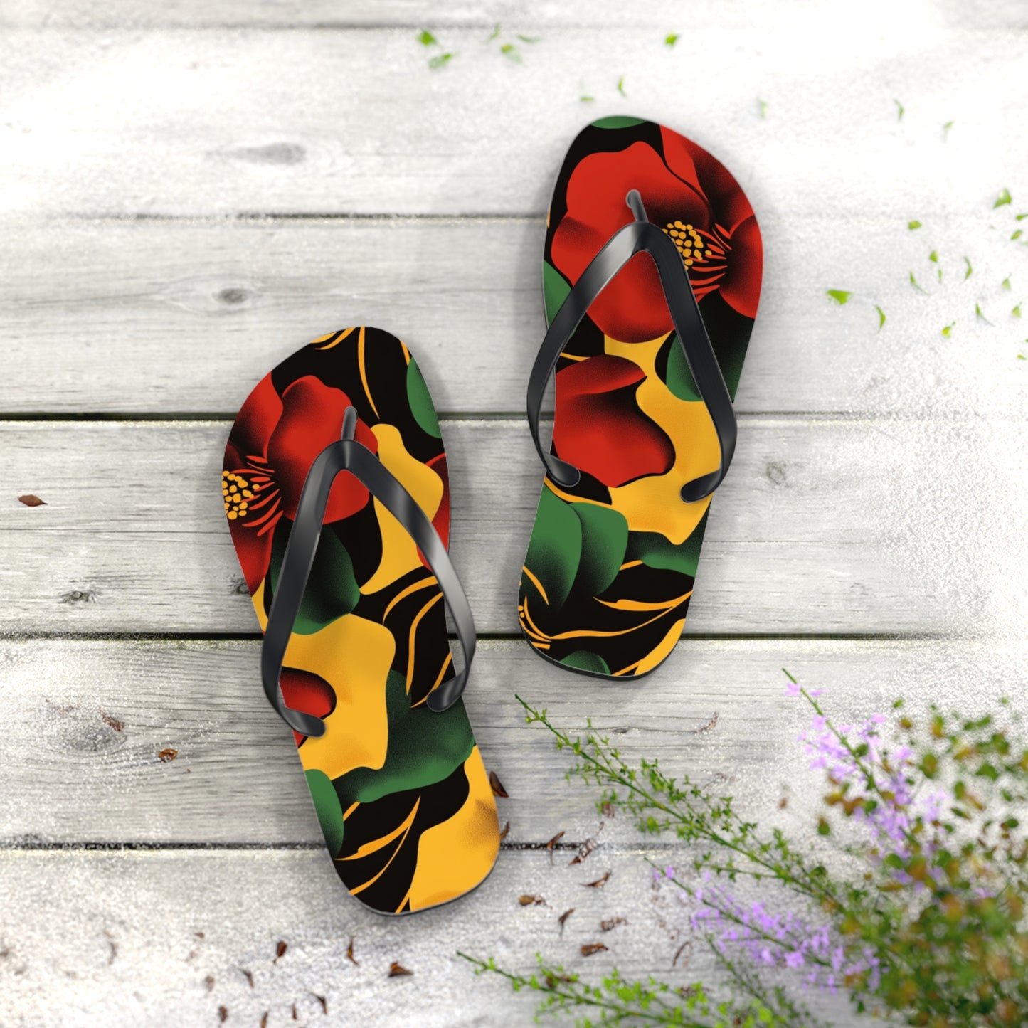 Tropical Floral Flip Flops | Summer Footwear Beach Sandals Vacation Ready Poolside Comfort Gift for Him