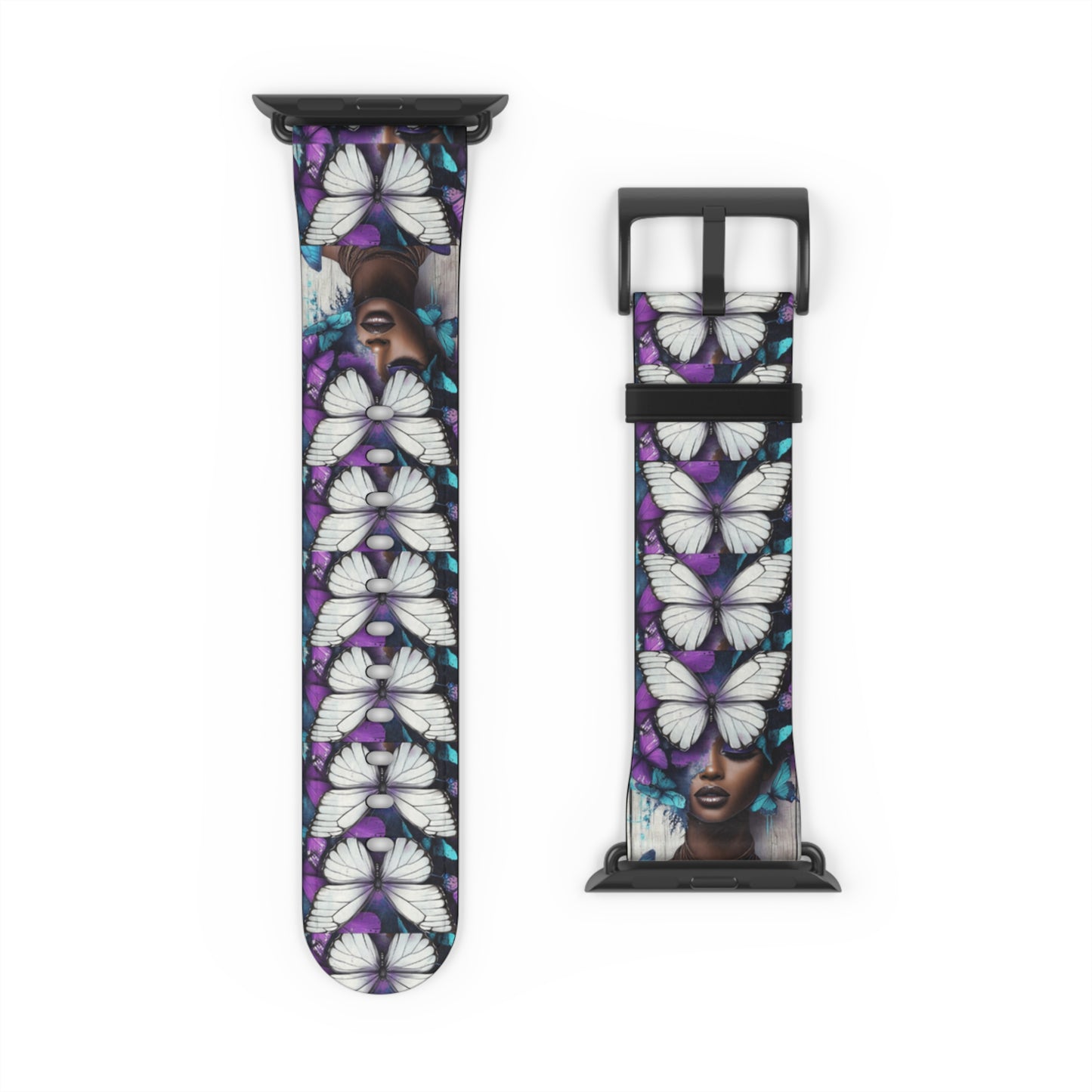 Colorful Butterfly Beauty Watch Band, Adjustable Smartwatch Strap, Floral Pattern, Unique Gift, Spring Fashion Must-Have #BB1
