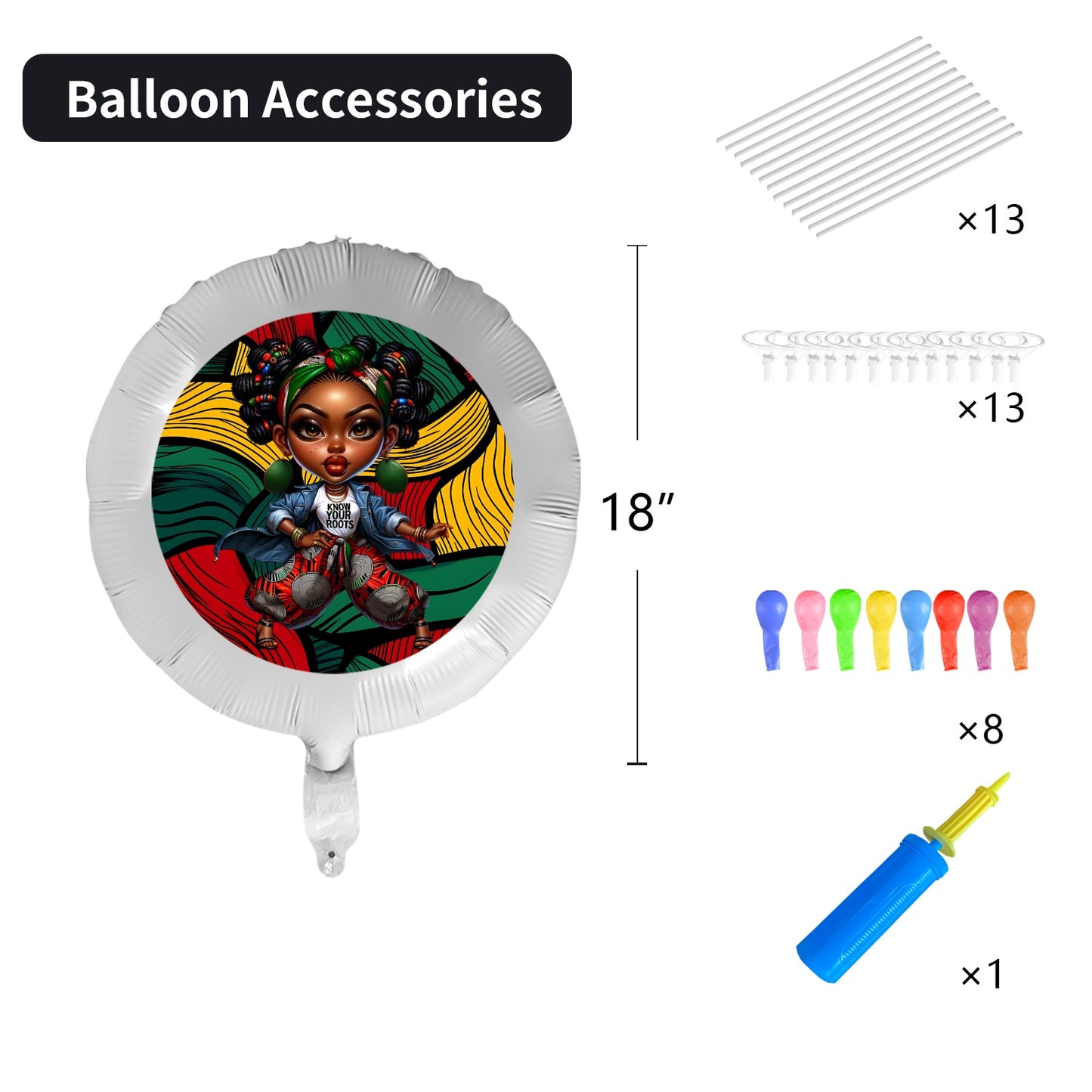 Know Your Roots Foil Balloon (18inch)(5 Pack) Foil Balloon (18inch)(5 Pack)