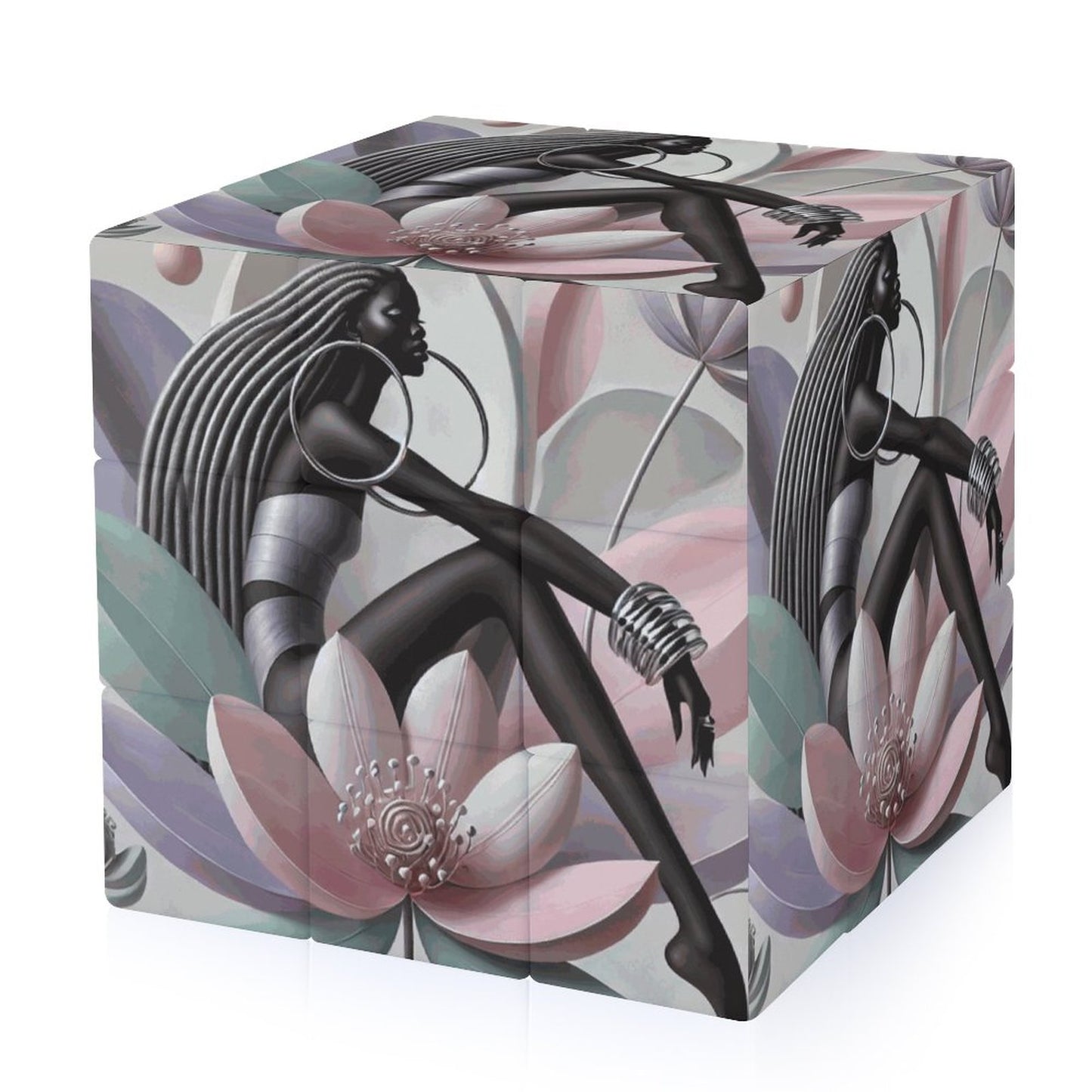 Flower Divas 3x3 Magic Cube (One-sided Printing)