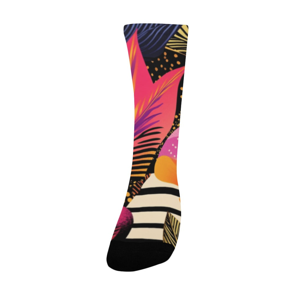 Neon Pink, Blue, Orange, Yellow Men's Socks Women's Custom Socks