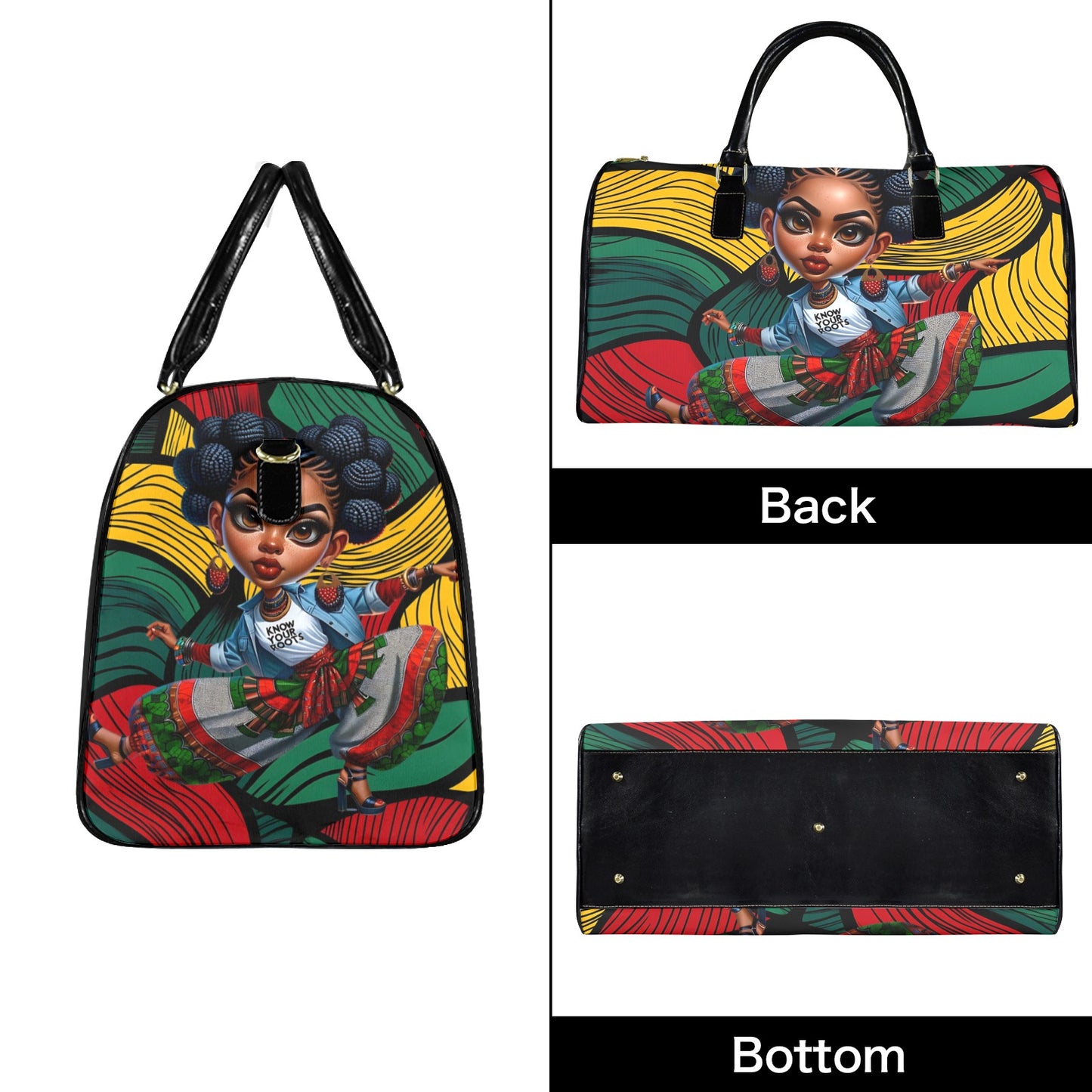 Know Your Roots Large Capacity Travel Bag-Large (Black Short Patch) (1737) Large Capacity Travel Bag-Large (Black Short Patch) (1737)