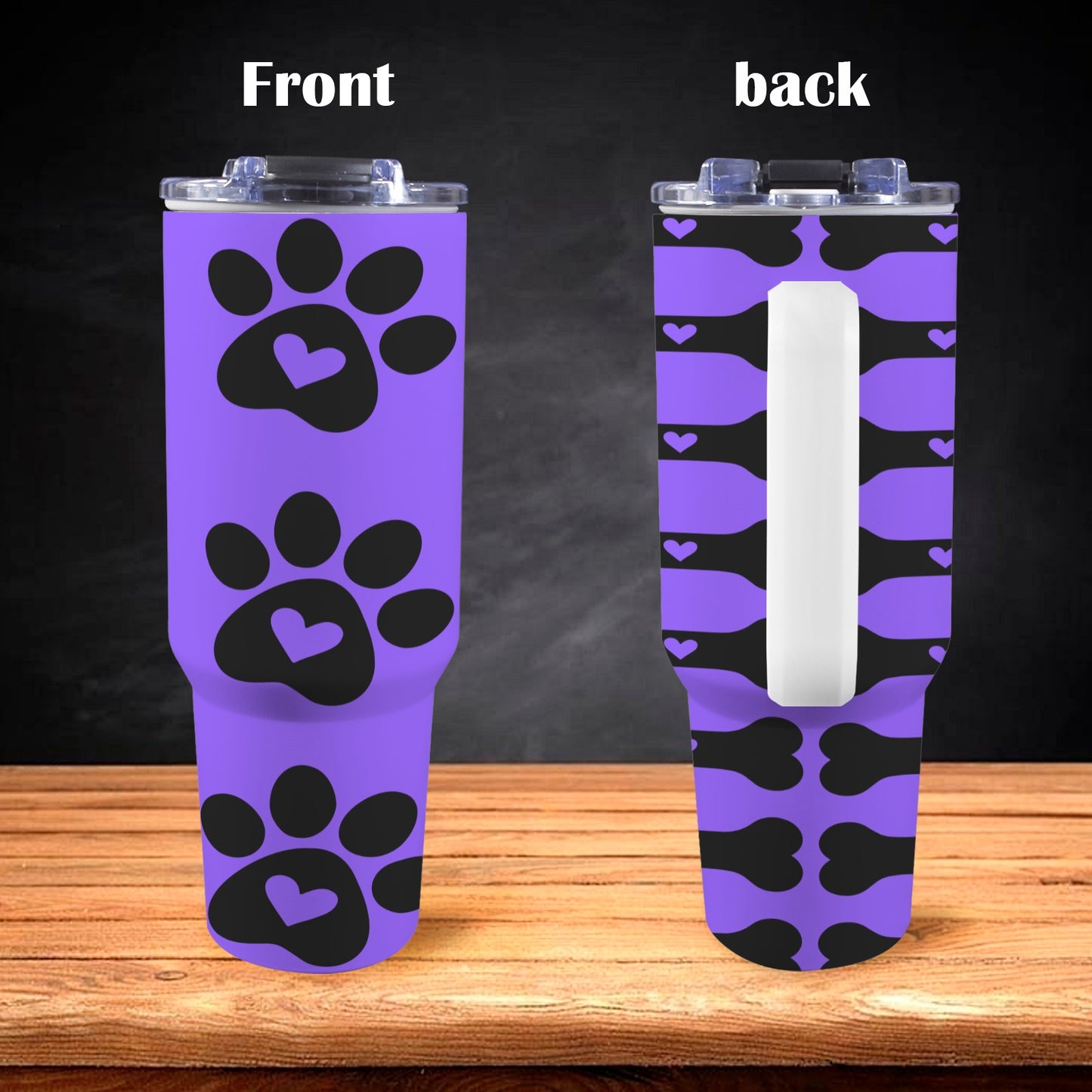 Pet 40 oz Tumbler With White Handle 40oz Tumbler with White Handle