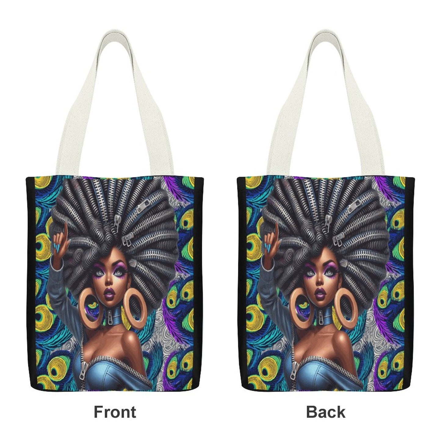 Canvas Material Tote Bags with Interior Pocket (Dual-sided Printing)