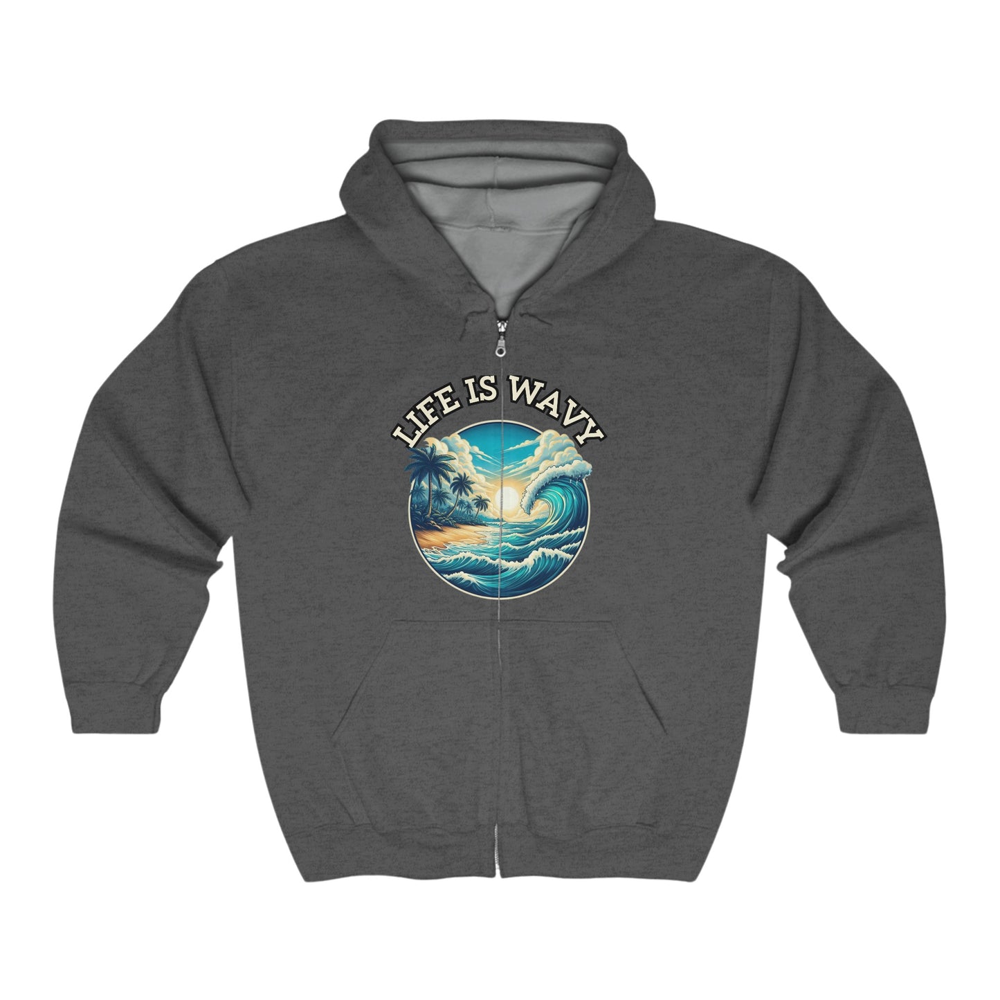 Life is Wavy Unisex Heavy Blend™ Full Zip Hooded Sweatshirt #LW2