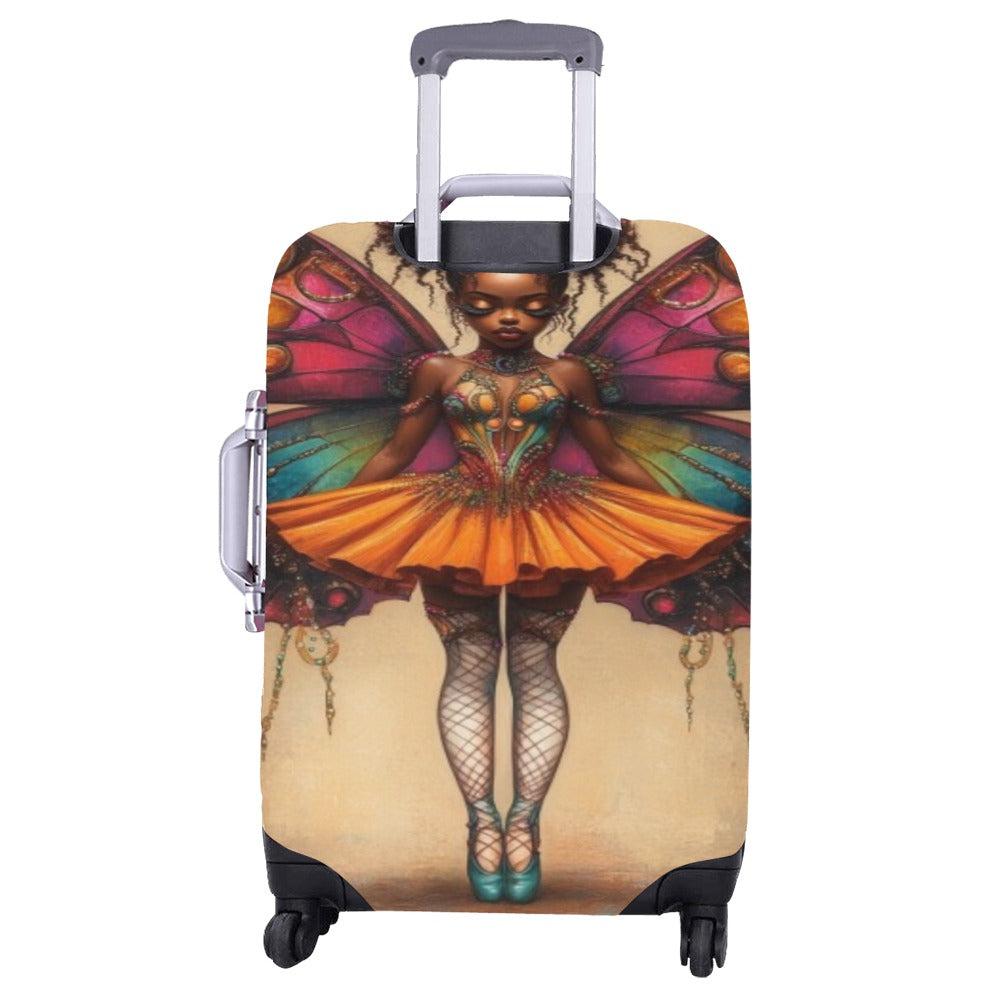 AfroCentric Butterfly Winged Ballerinas Luggage Cover/ Large 26"-28" Luggage Cover/Large 26"-28"