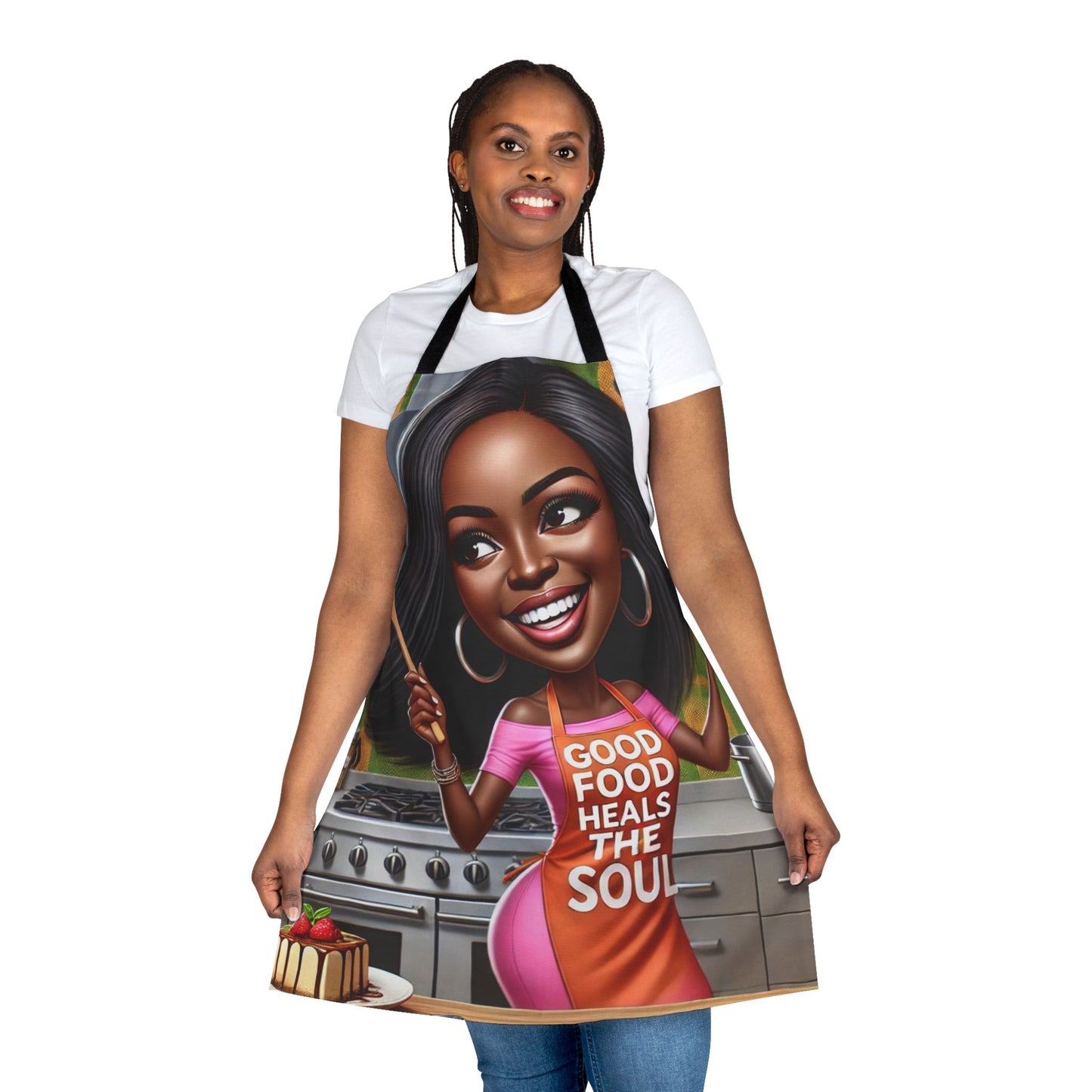 Soulful Bites and Kitchen Delights Apron, 5-Color Straps (AOP) #APH1