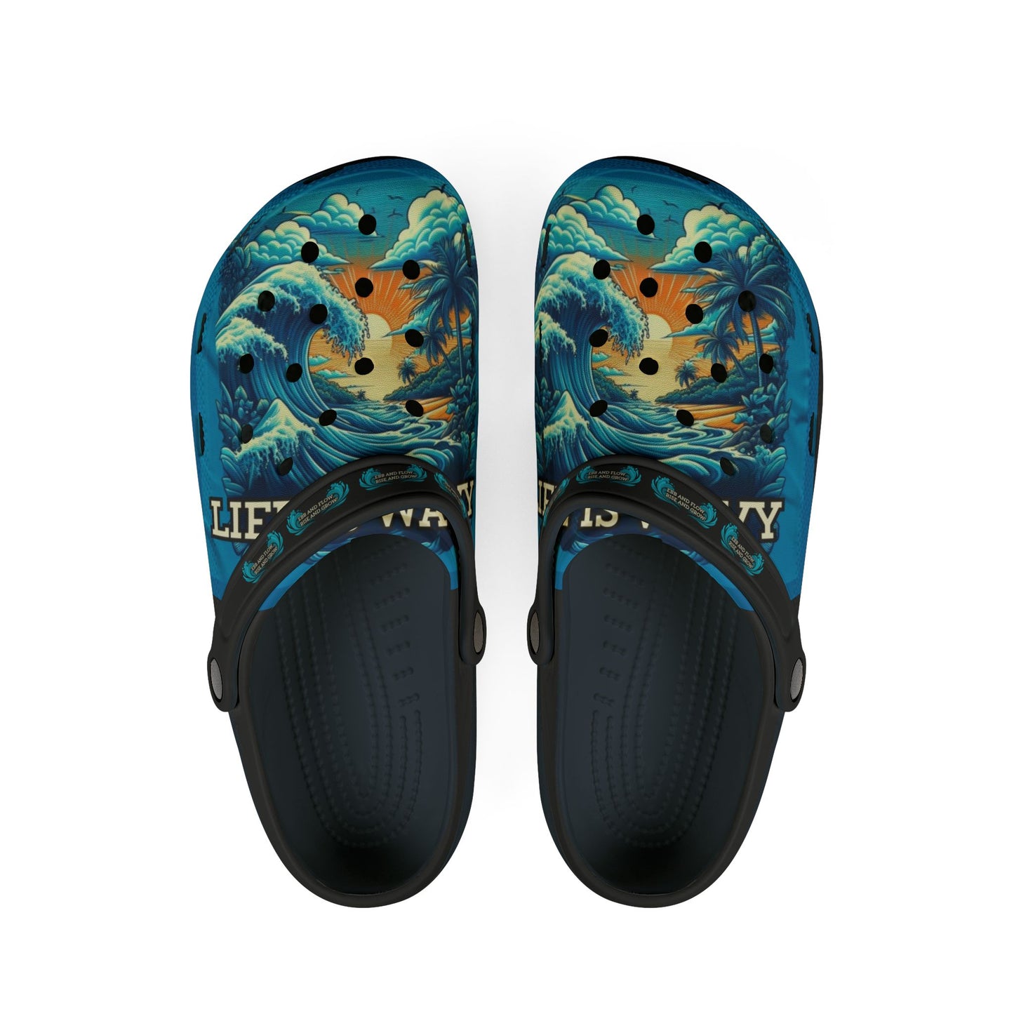 Life is Wavy EVA Foam Rubber Shoes (AOP) #LW3U