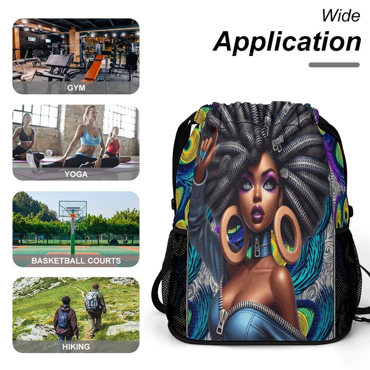 Waffle Cloth Sprots Drawstring Bag (Multi-Sites)