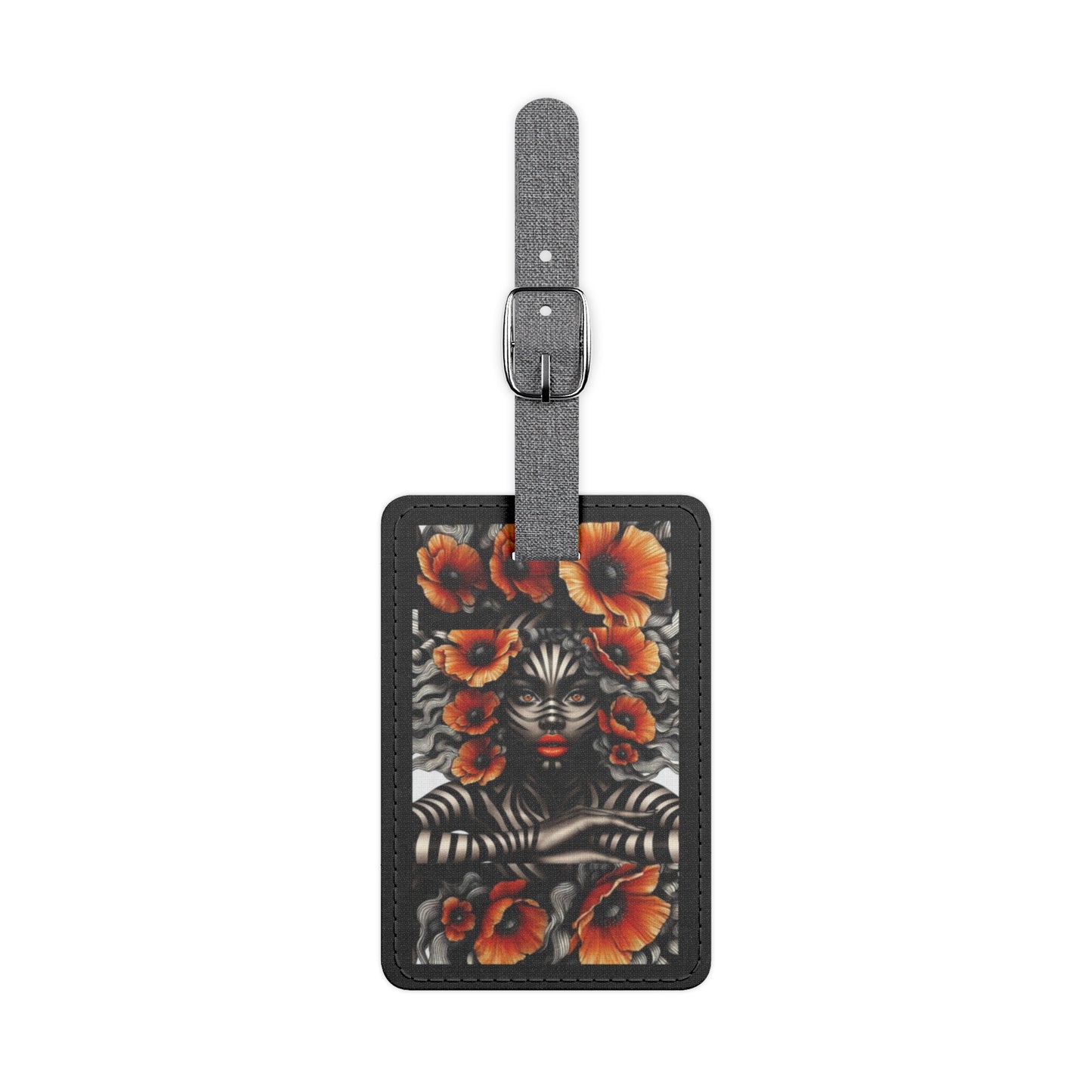 Zebra Fantasy Saffiano Polyester Luggage Tag, Rectangle #ZF8