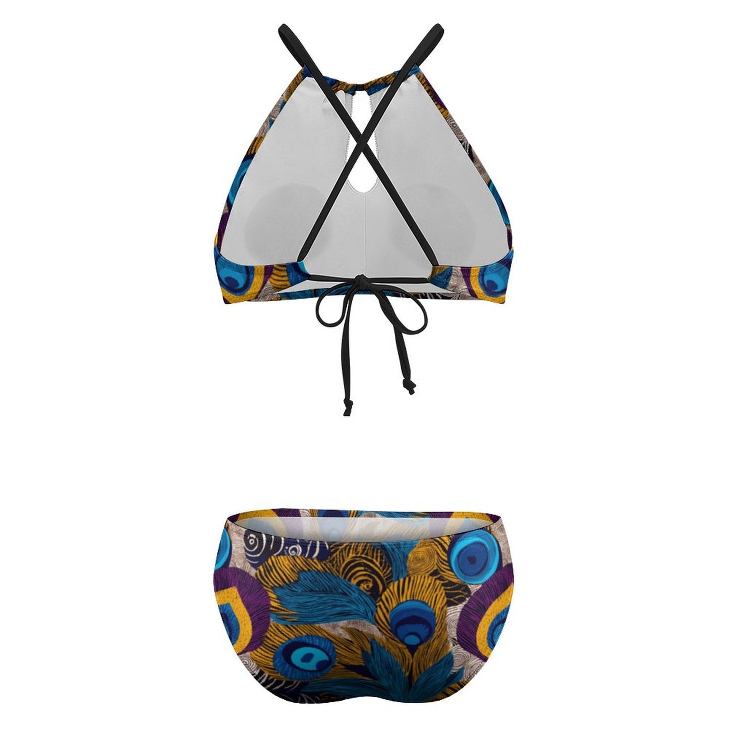 Women's Two piece Swimsuit with High Neck Halter Top BK2040 (All-Over Printing)