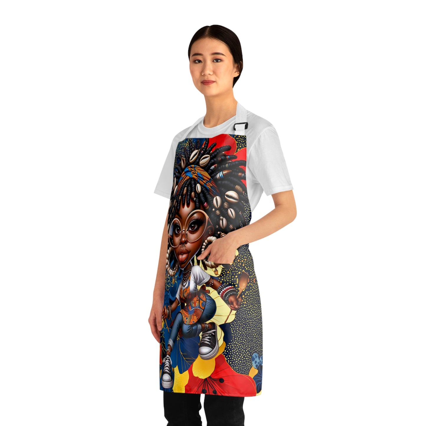 Afrocentric Apron - Bold Graphic Kitchen Cooking Wear, African Inspired Chef Apron, Ethnic Cooking Apron, Black History Month Gift, Cultural