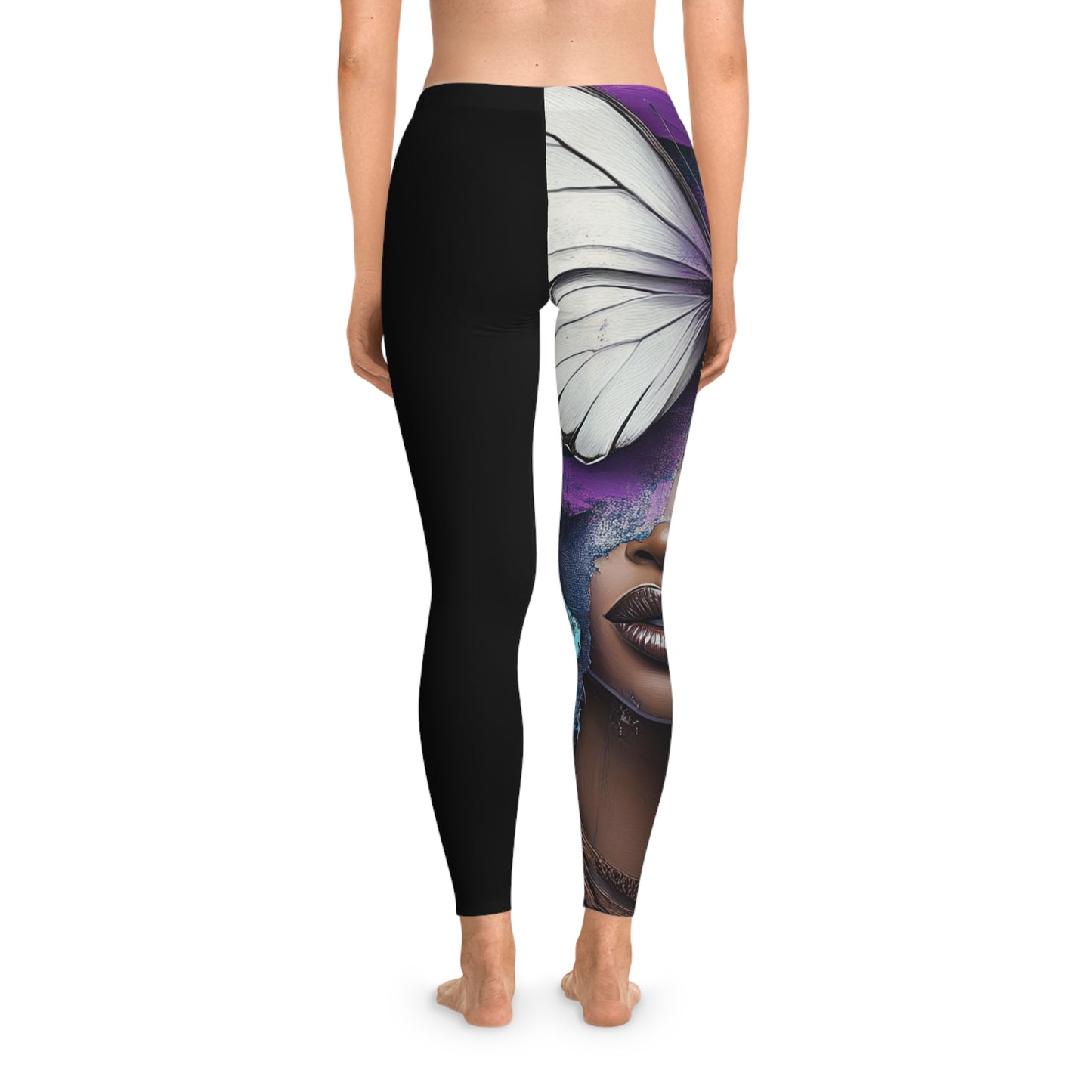 Butterfly Beauty Leggings Stretchy Yoga Pants Women's Activewear Floral Print