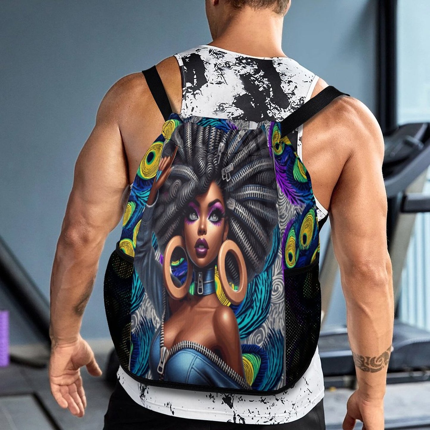 Waffle Cloth Sprots Drawstring Bag (Multi-Sites)
