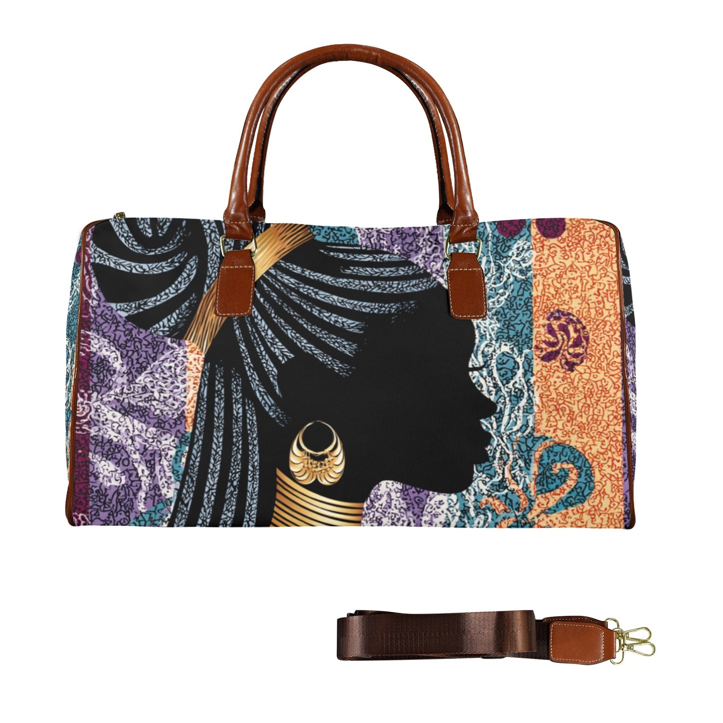 Legacy Personified Women's Large Capacity Travel Bag-Large (Brown Short Patch) (1737) Large Capacity Travel Bag-Large (Brown Short Patch) (1737)