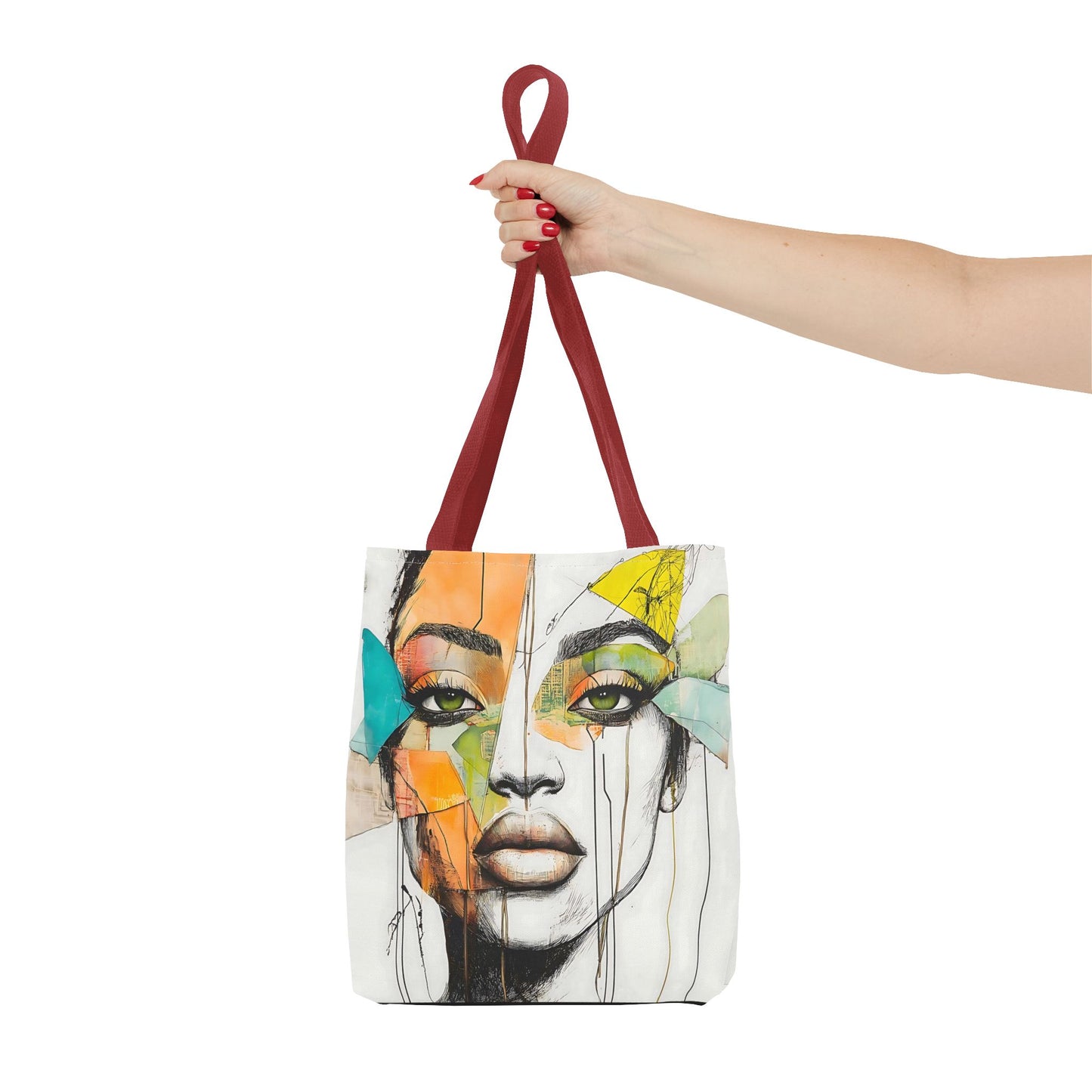 Artistic Abstract Face Tote Bag, Trendy Canvas Bag, Unique Gift for Art Lovers, Fashionable Beach Bag, Stylish Shopping Bag, Cool