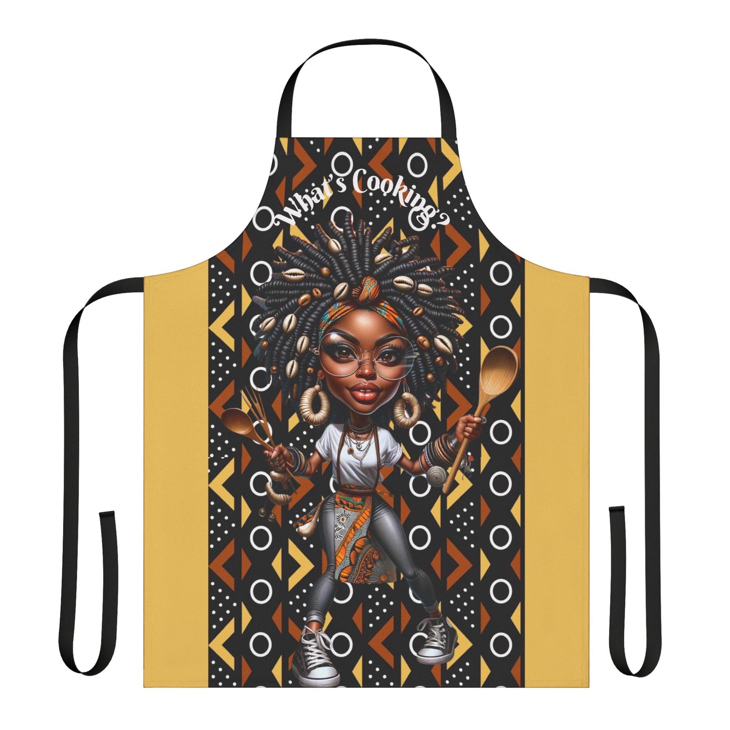 What's Cooking?Apron, 5-Color Straps (AOP) #WC1