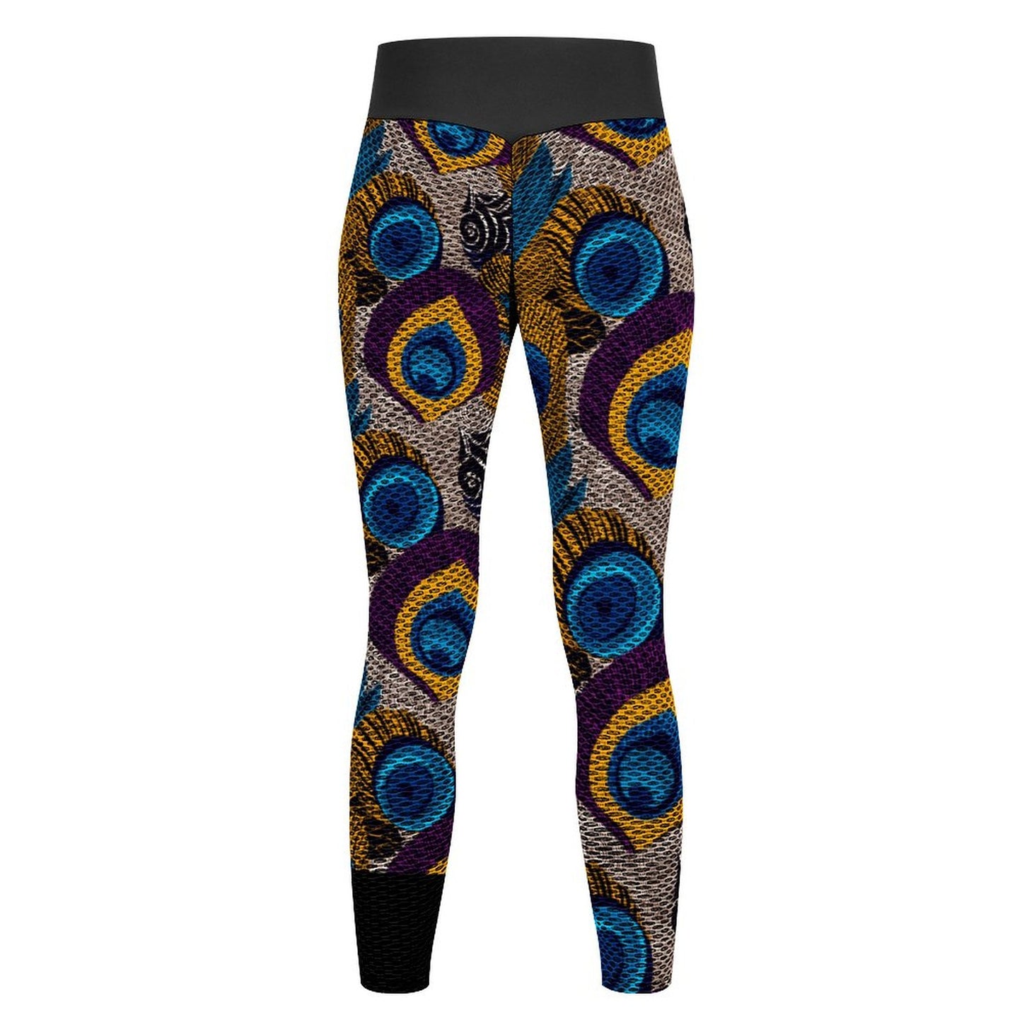 Custom Printed Honeycomb Textured Yoga Pants for Women (All-Over Printing)