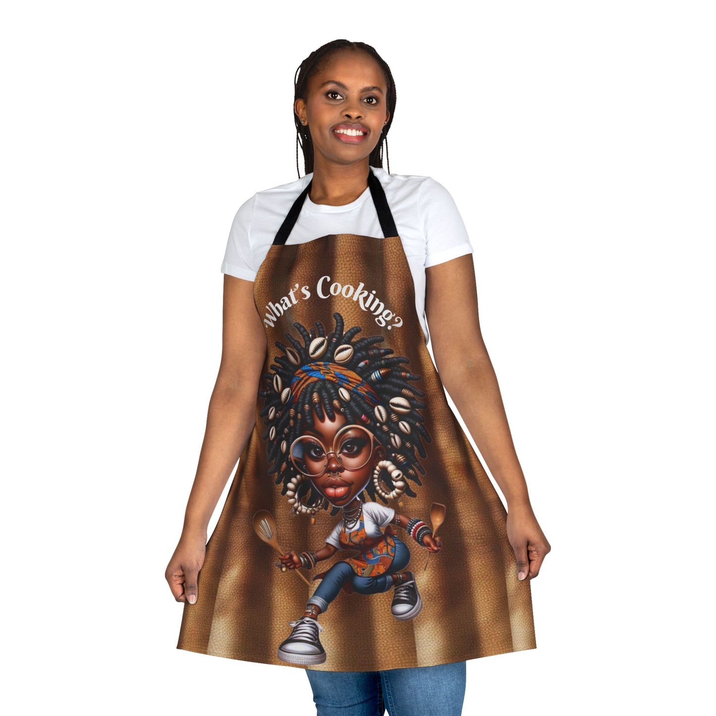 What's Cooking?Apron, 5-Color Straps (AOP) #WC5