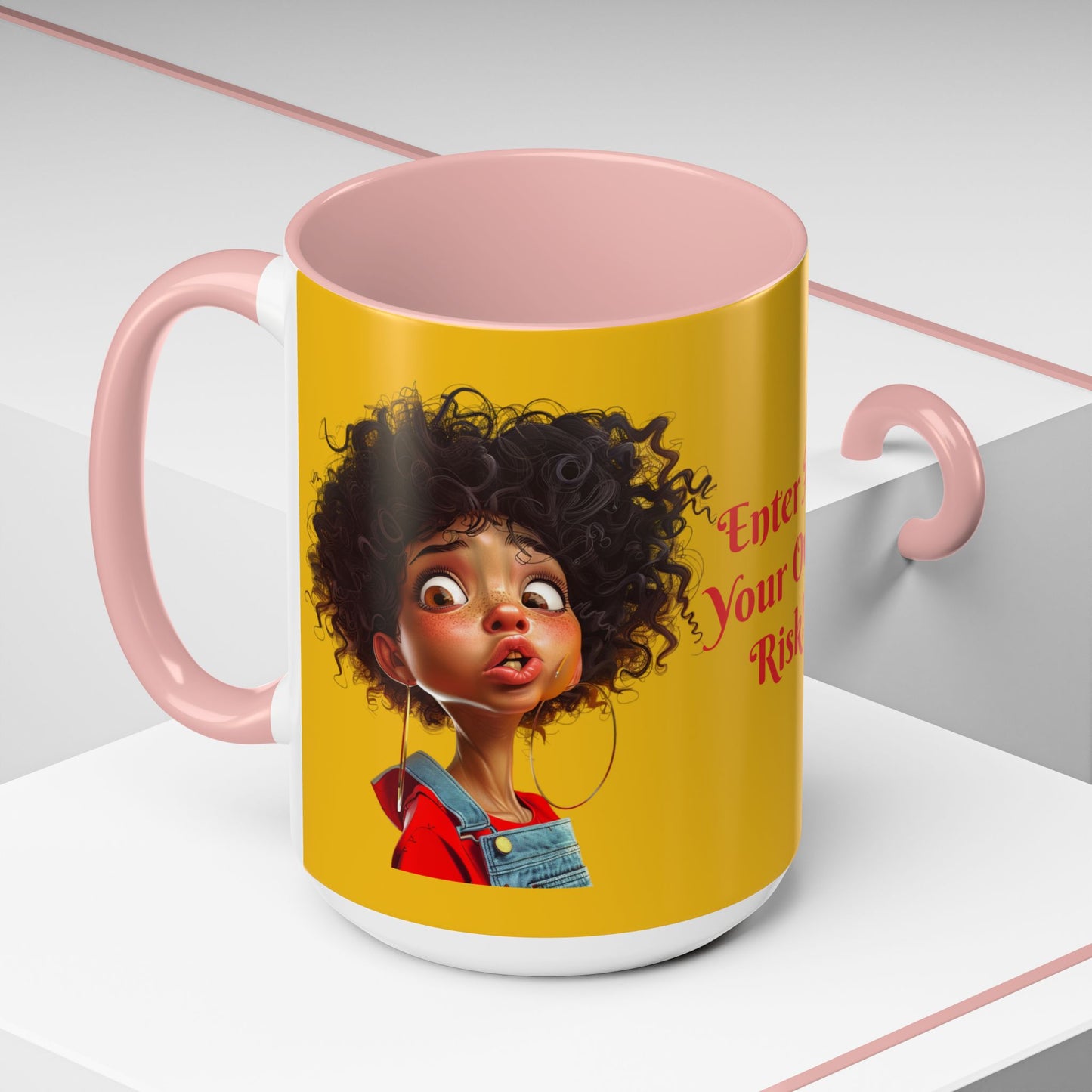Enter At Your Own Risk Accent Coffee Mug (11, 15oz) #EYOR2