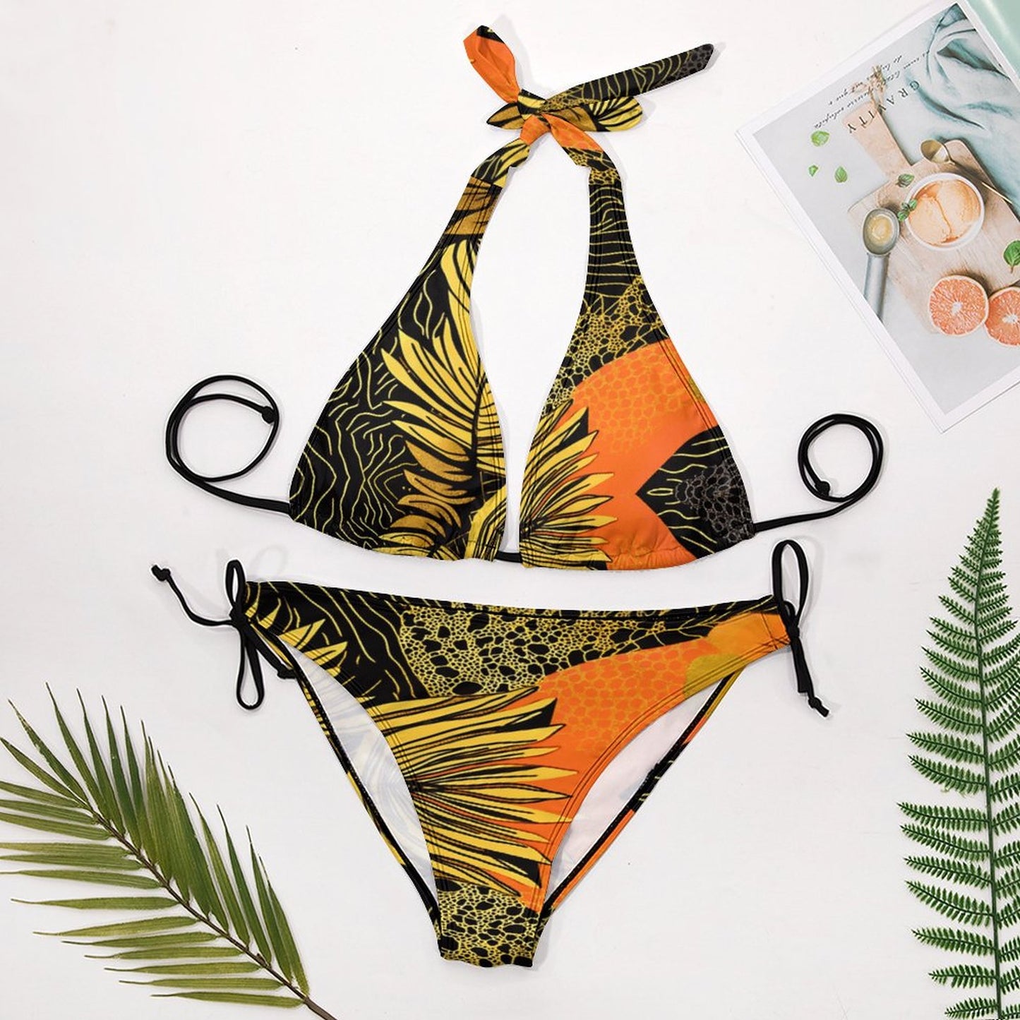 Two Piece Halter Swimsuit BK2131 (All-Over Printing)