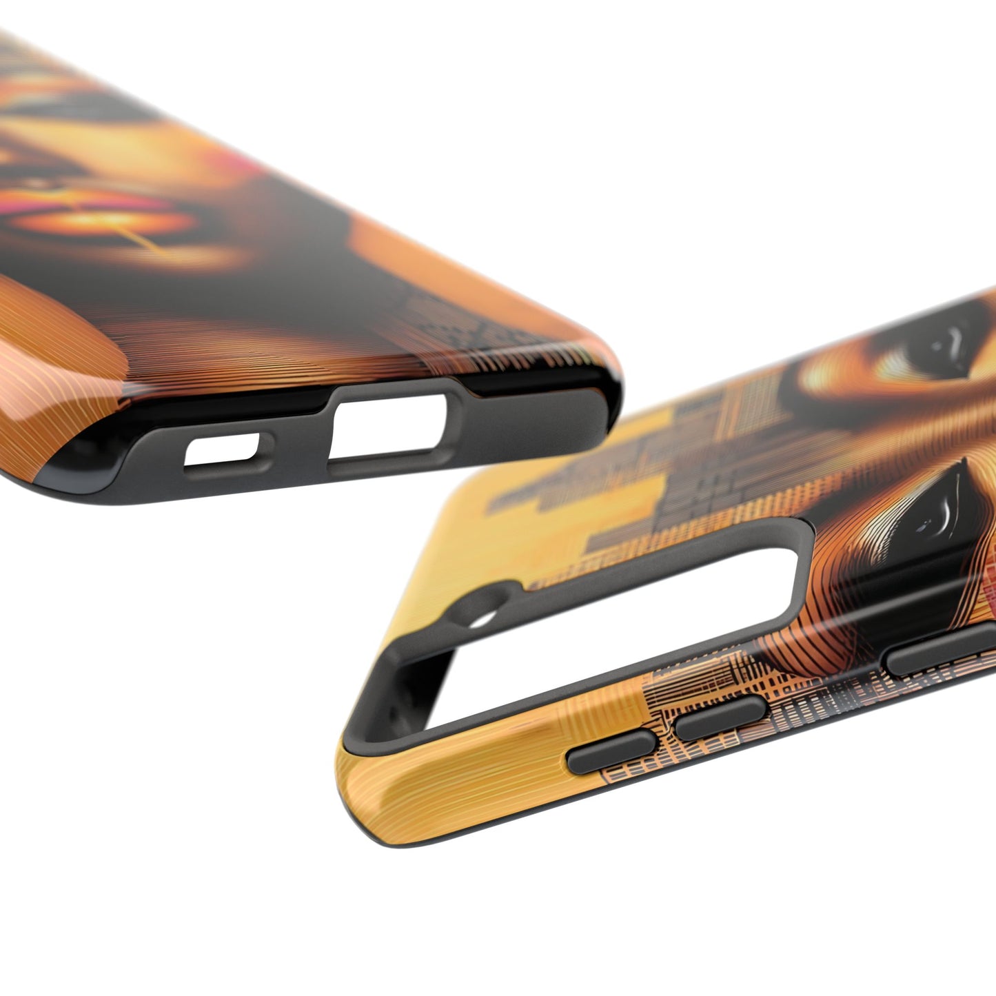 Afrocentric Tough Phone Case, City Girl On The Move Unique Design, Urban Street Style, Protective Cellphone Cover, Trendy Mobile Accessory