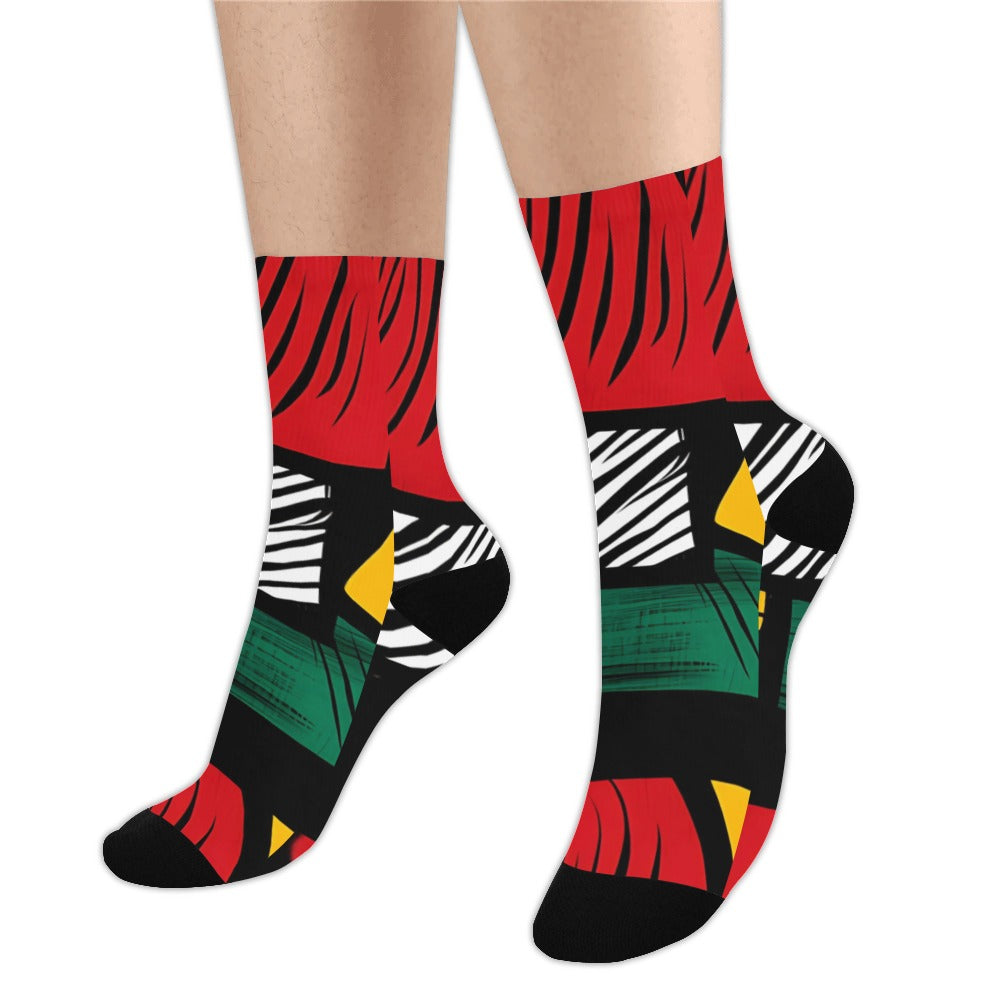 Geometric Pattern Socks for Men Trouser Socks (For Men)